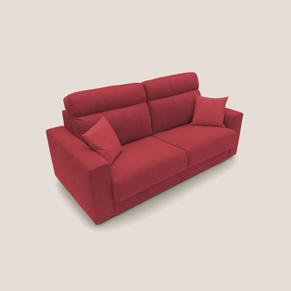 Nikita Divano letto matrimoniale con schienale morbido alto e rivestimento T02 rosso - divitt.sbs