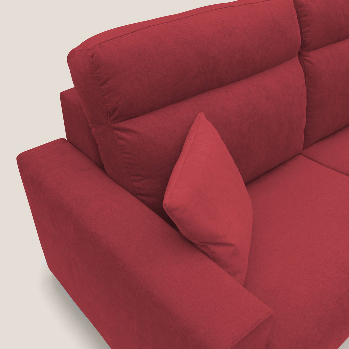 Nikita Divano letto matrimoniale con schienale morbido alto e rivestimento T02 rosso - divitt.sbs