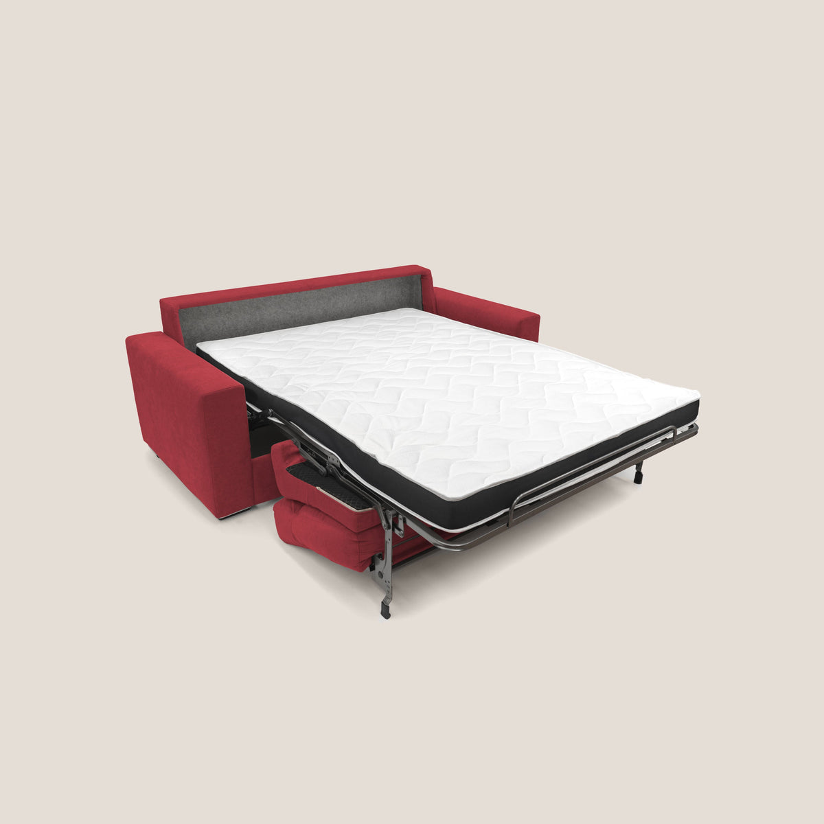 Nikita Divano letto matrimoniale con schienale morbido alto e rivestimento T02 rosso - divitt.sbs