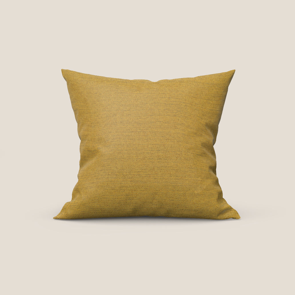 Tobago cuscino disponibile in diversi colori realizzato in tessuto fiammato simil cotone impermeabile T19 giallo - divitt.sbs