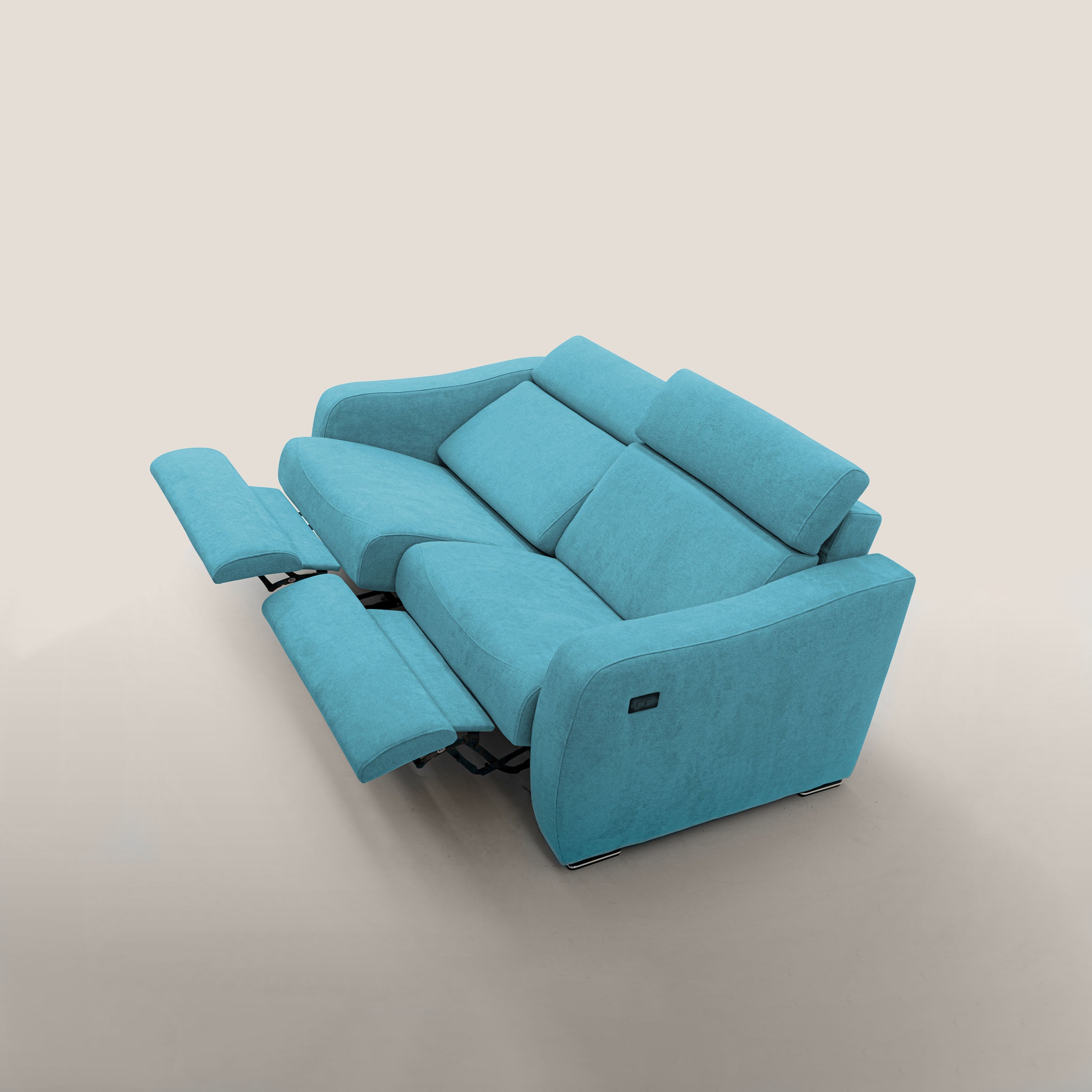 Gummy Divano con meccanismo relax elettrico azzurro - divitt.sbs