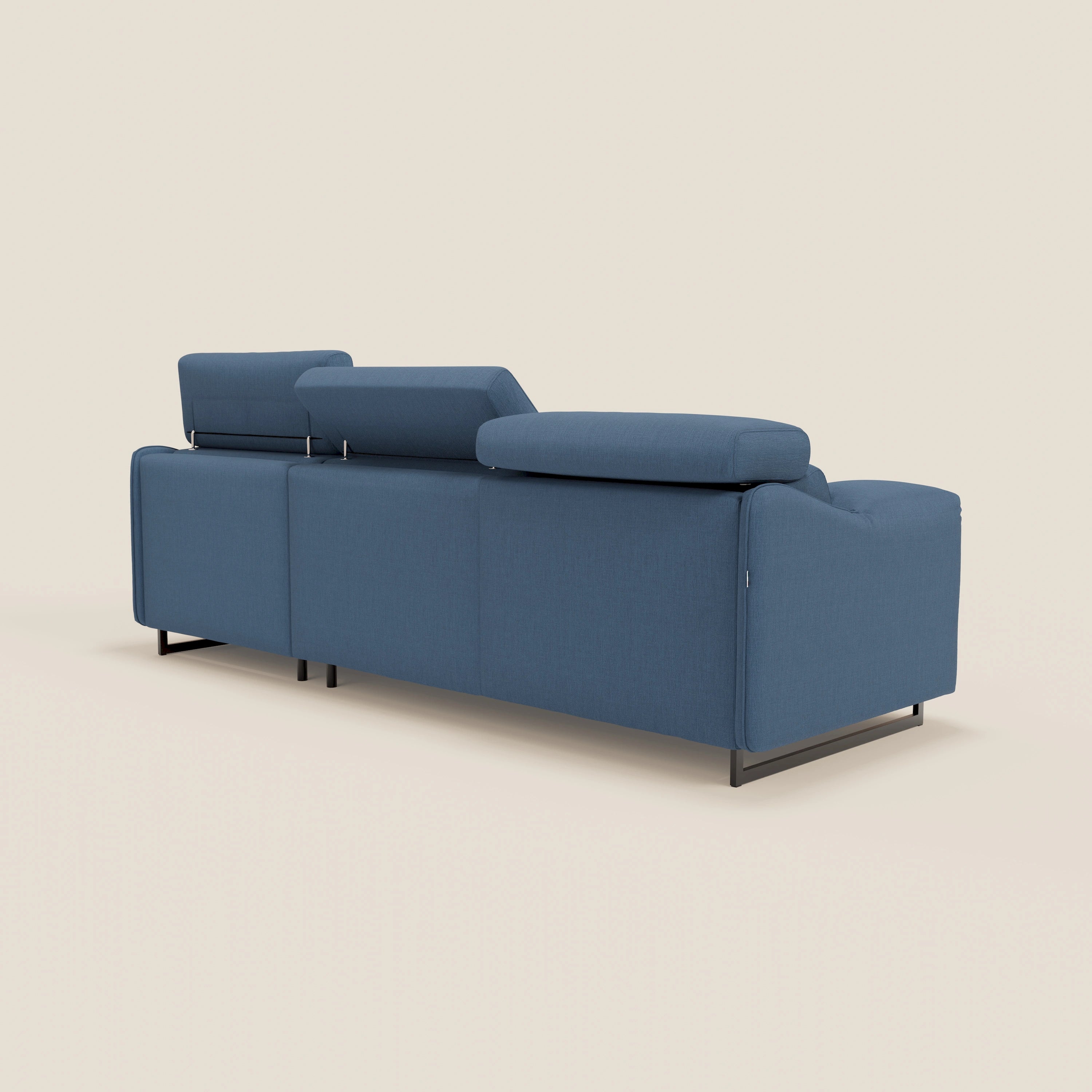 Violetta Divano Letto Angolare con Penisola contenitore, Poggiatesta e Materasso Alto H18 in tessuto impermeabile T13 - divitt.sbs