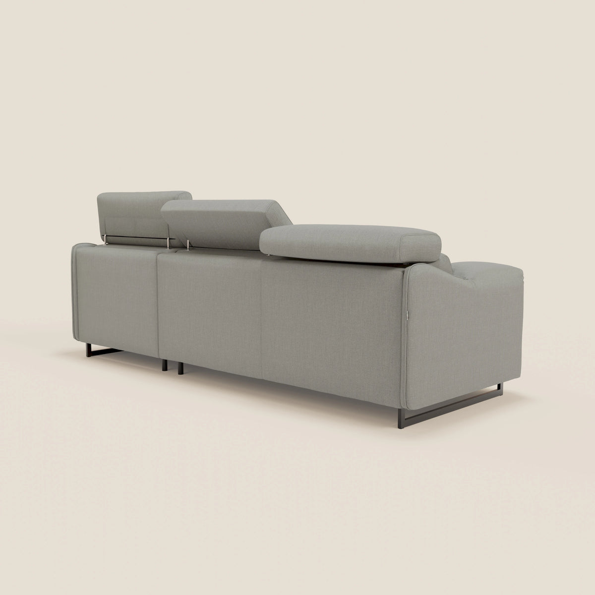 Violetta Divano Letto Angolare con Penisola contenitore, Poggiatesta e Materasso Alto H18 in tessuto impermeabile T13 - divitt.sbs