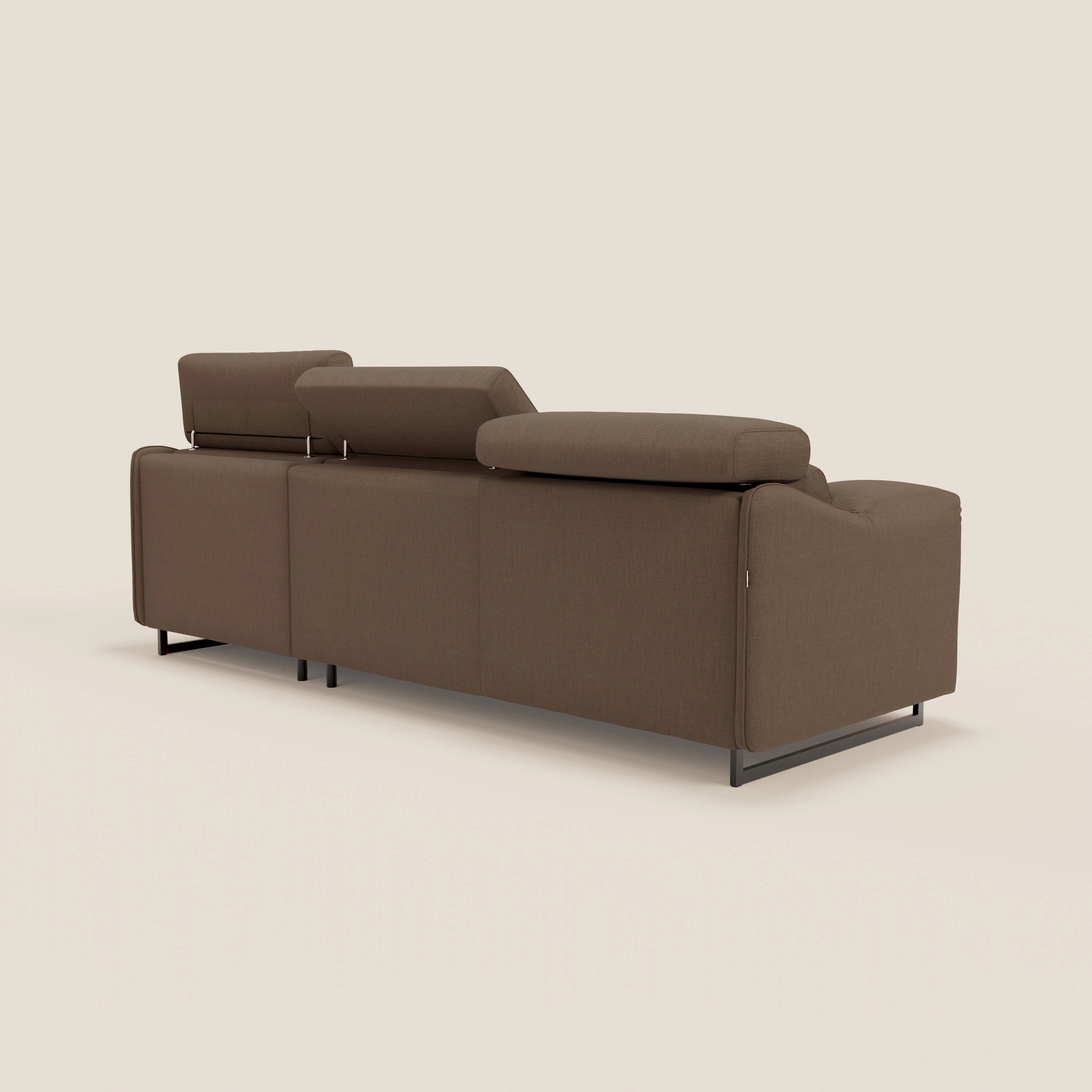 Violetta Divano Letto Angolare con Penisola contenitore, Poggiatesta e Materasso Alto H18 in tessuto impermeabile T13 - divitt.sbs