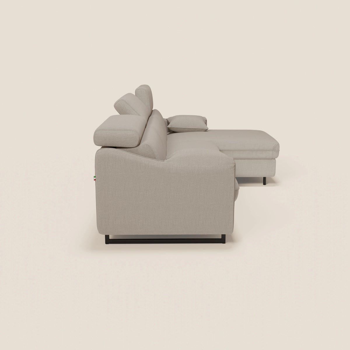 Violetta Divano Letto Angolare con Penisola contenitore, Poggiatesta e Materasso Alto H18 in tessuto impermeabile T13 - divitt.sbs