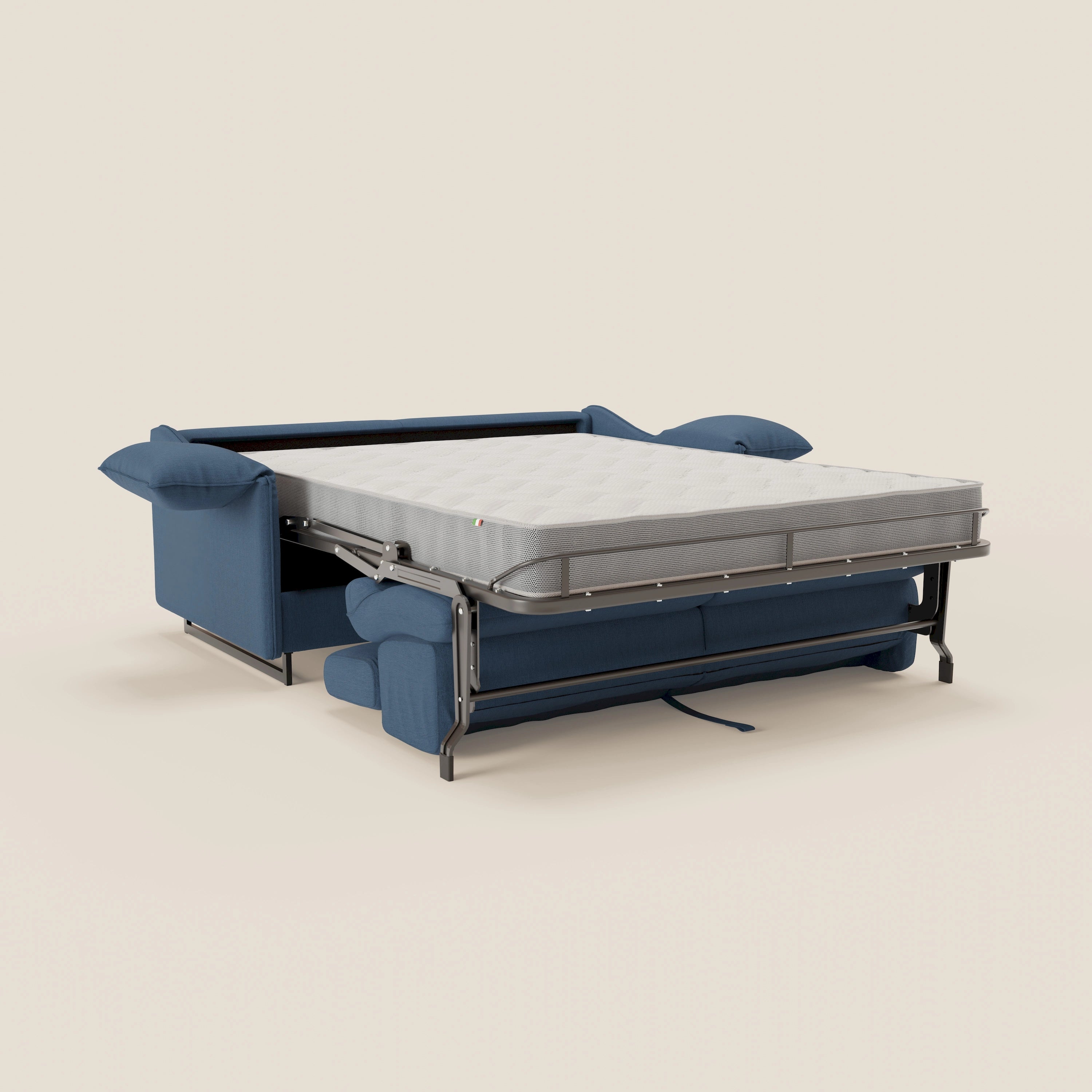 Violetta divano letto materasso H18 cm - poggiatesta reclinabili e braccioli mobili in tessuto impermeabile T13 - divitt.sbs