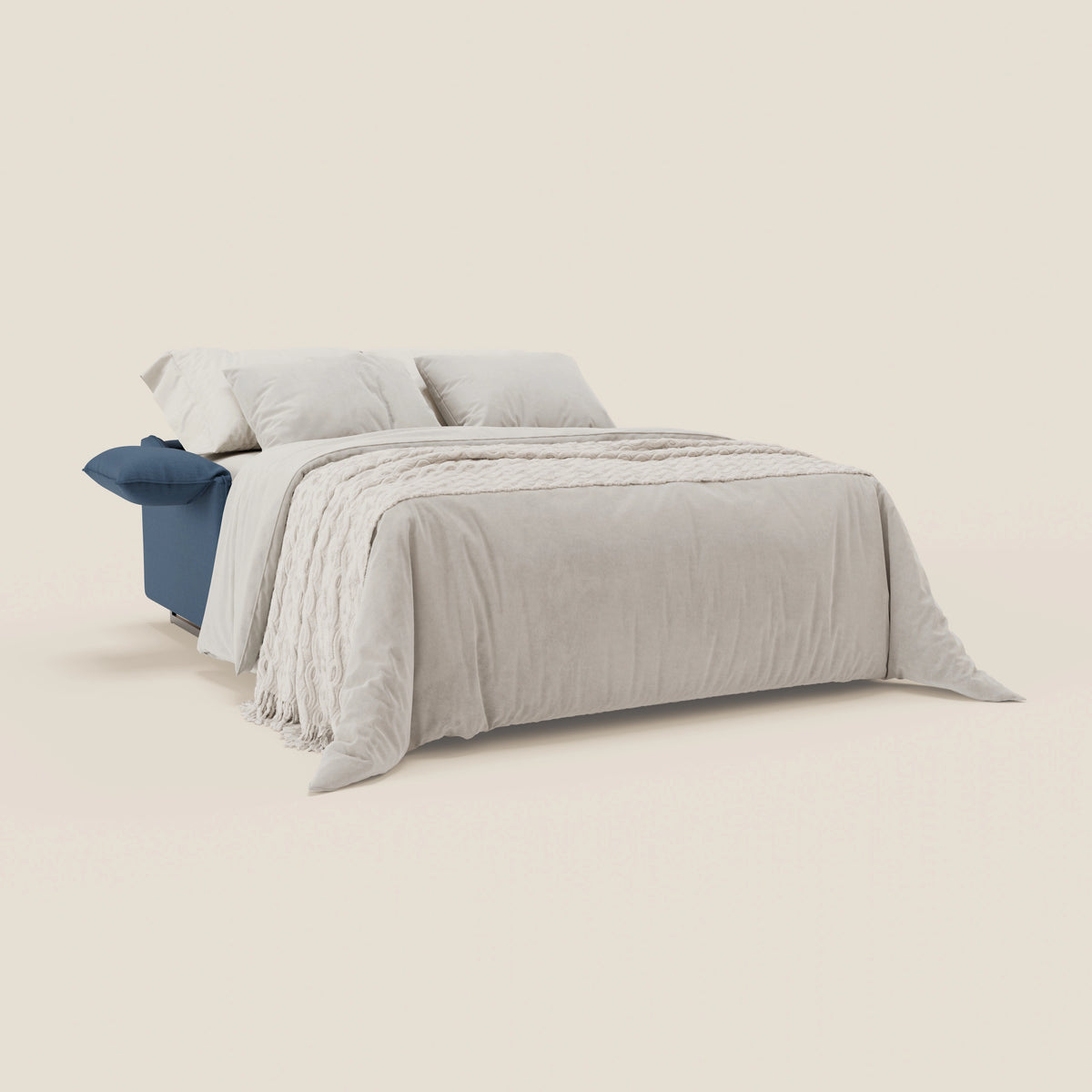 Violetta divano letto materasso H18 cm - poggiatesta reclinabili e braccioli mobili in tessuto impermeabile T13 - divitt.sbs