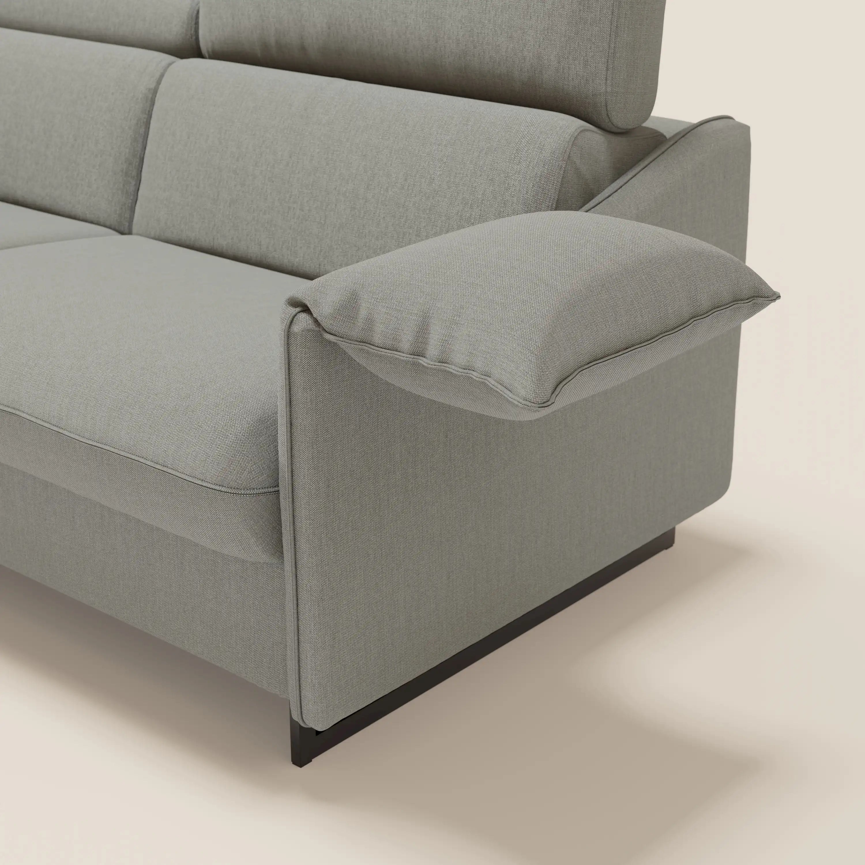 Violetta divano letto materasso H18 cm - poggiatesta reclinabili e braccioli mobili in tessuto impermeabile T13 - divitt.sbs
