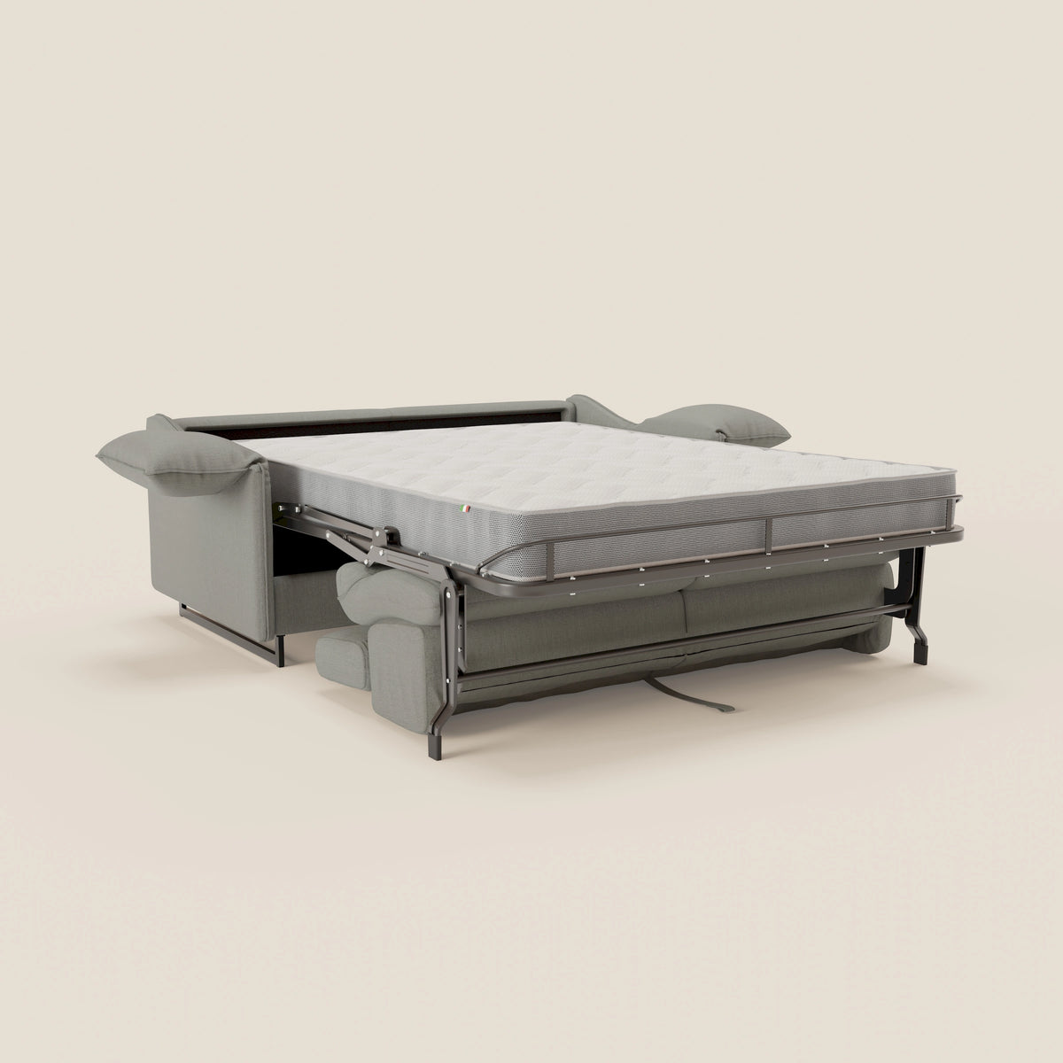 Violetta divano letto materasso H18 cm - poggiatesta reclinabili e braccioli mobili in tessuto impermeabile T13 - divitt.sbs