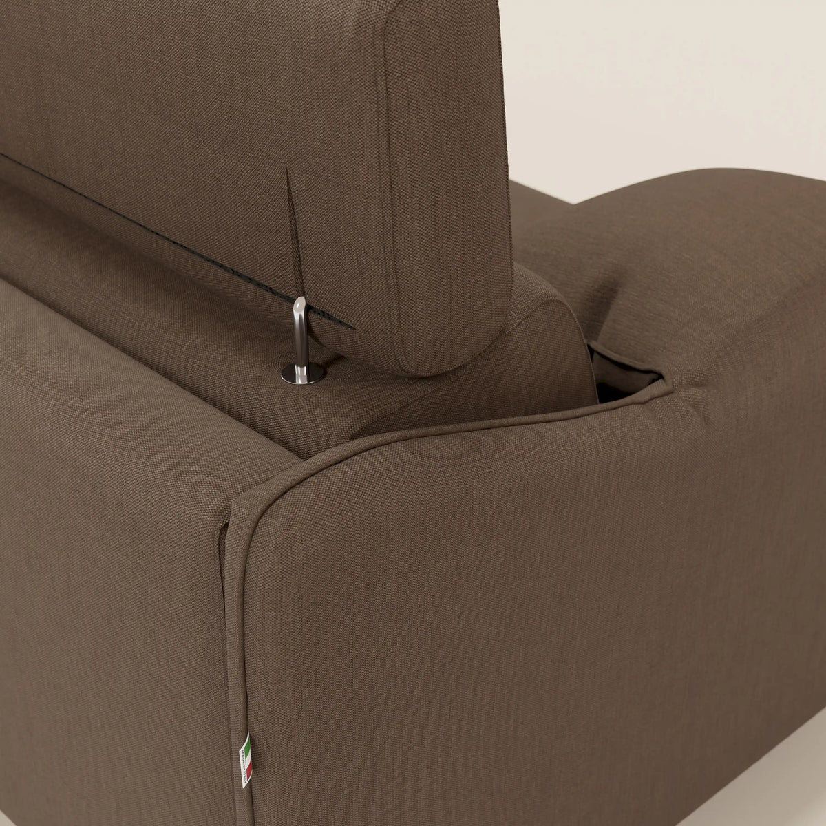 Violetta divano letto materasso H18 cm - poggiatesta reclinabili e braccioli mobili in tessuto impermeabile T13 - divitt.sbs