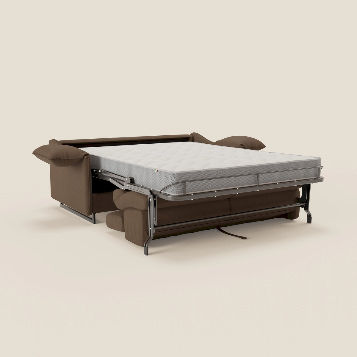 Violetta divano letto materasso H18 cm - poggiatesta reclinabili e braccioli mobili in tessuto impermeabile T13 - divitt.sbs