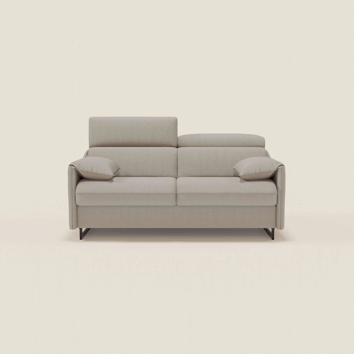 Violetta divano letto materasso H18 cm - poggiatesta reclinabili e braccioli mobili in tessuto impermeabile T13 - divitt.sbs
