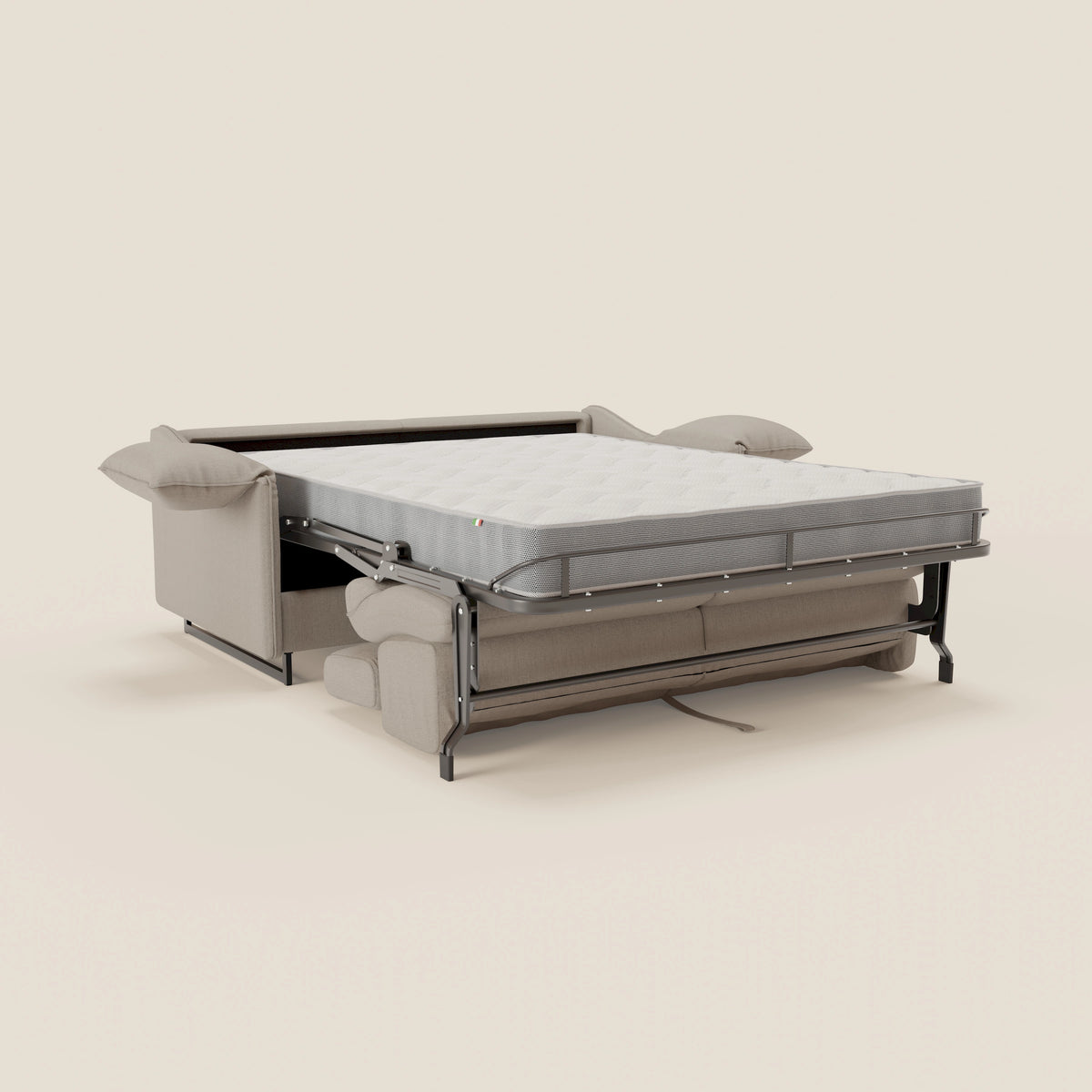 Violetta divano letto materasso H18 cm - poggiatesta reclinabili e braccioli mobili in tessuto impermeabile T13 - divitt.sbs