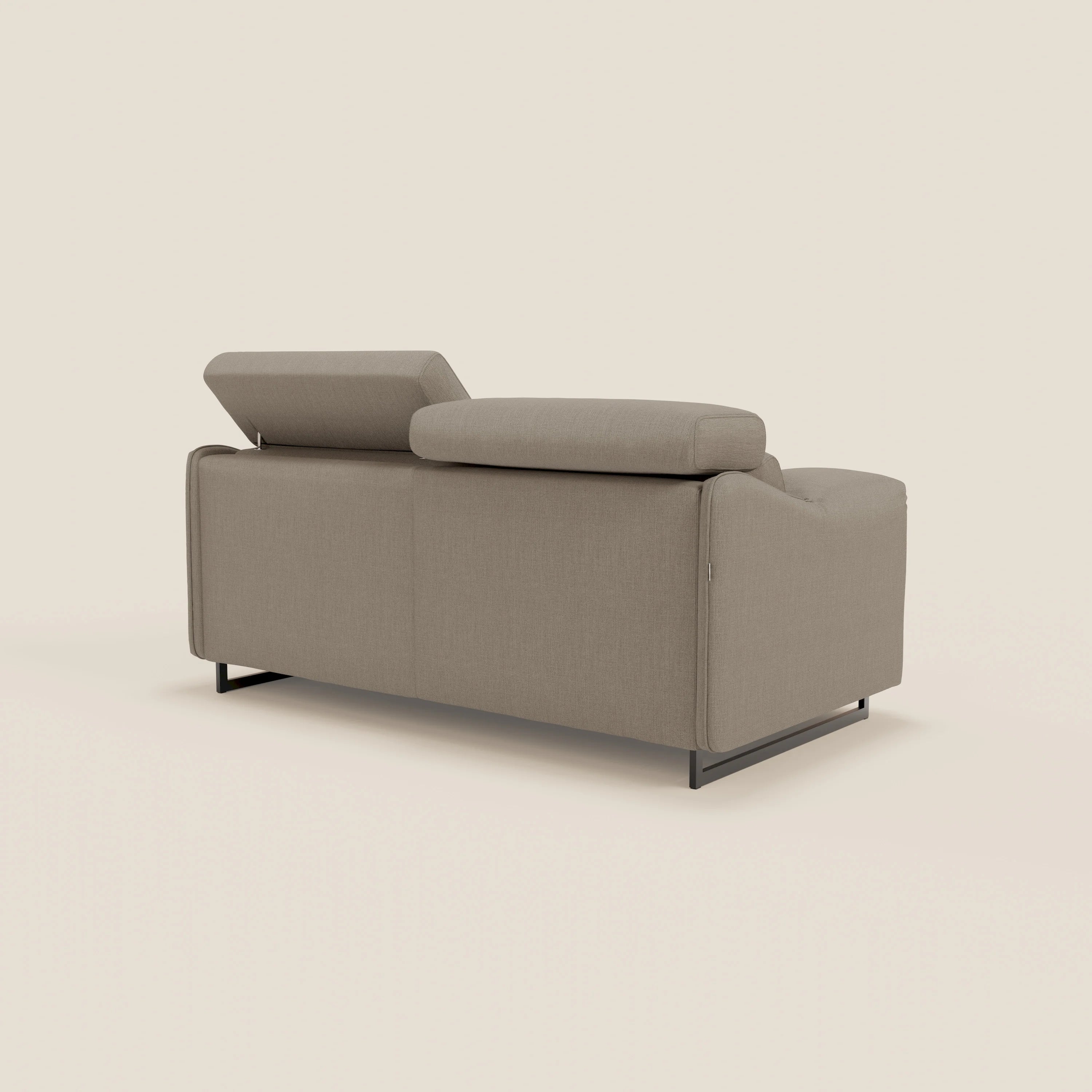 Violetta divano letto materasso H18 cm - poggiatesta reclinabili e braccioli mobili in tessuto impermeabile T13 - divitt.sbs