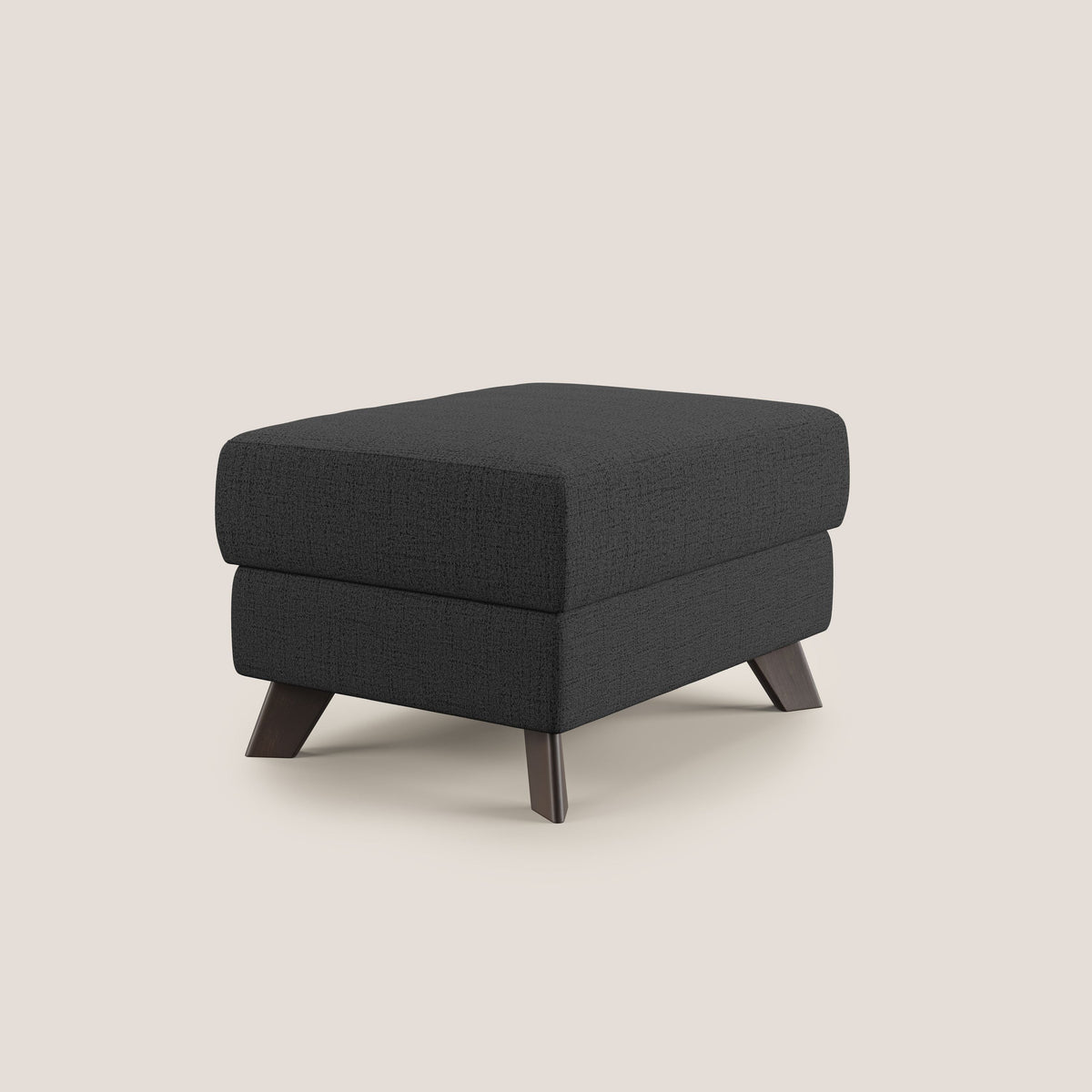 Moon Pouf contenitore e piedini alti in tessuto morbido impermeabile fiammato T03 antracite - divitt.sbs