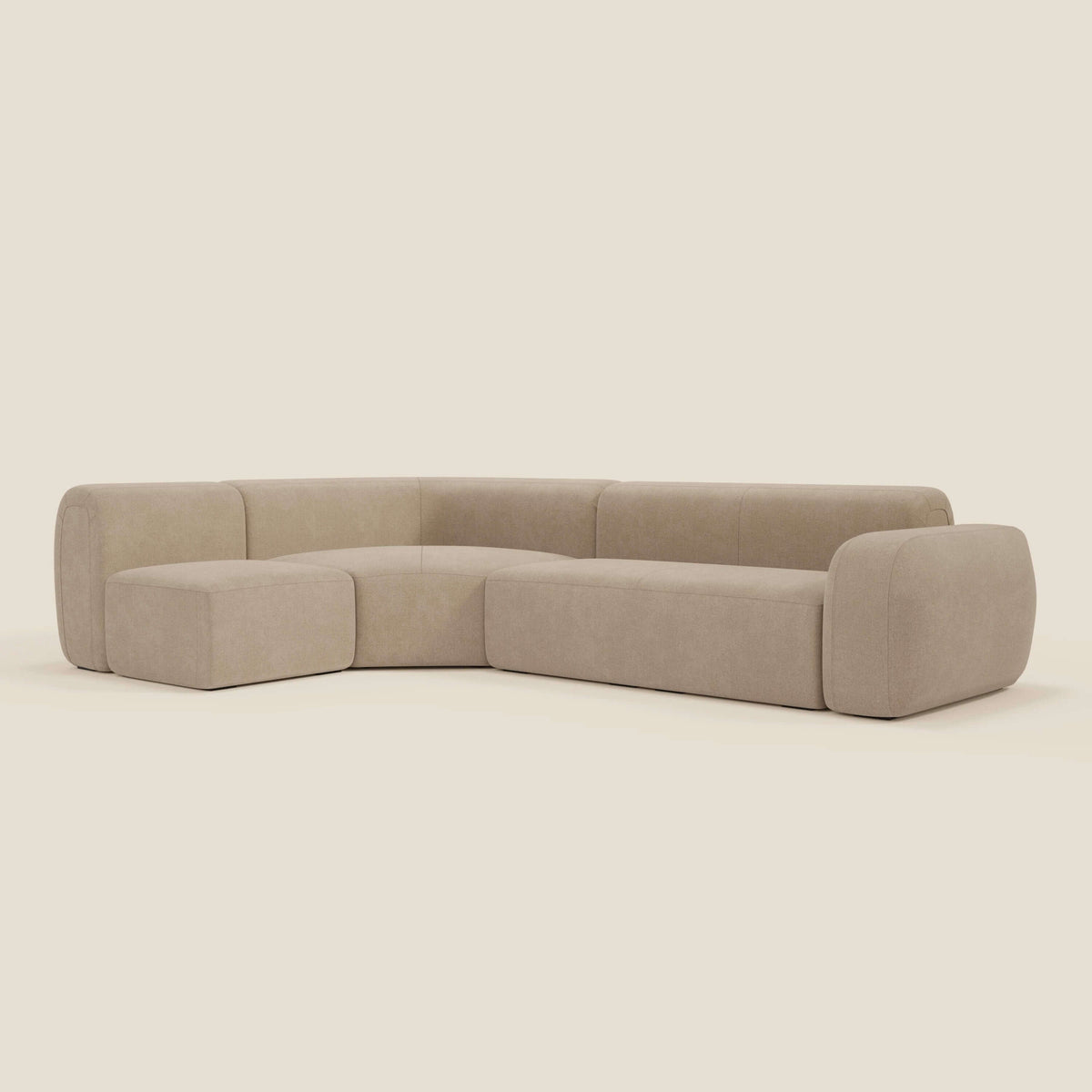 BonBon divano angolare componibile e modulare - tessuto smacchiabile T23 beige - divitt.sbs