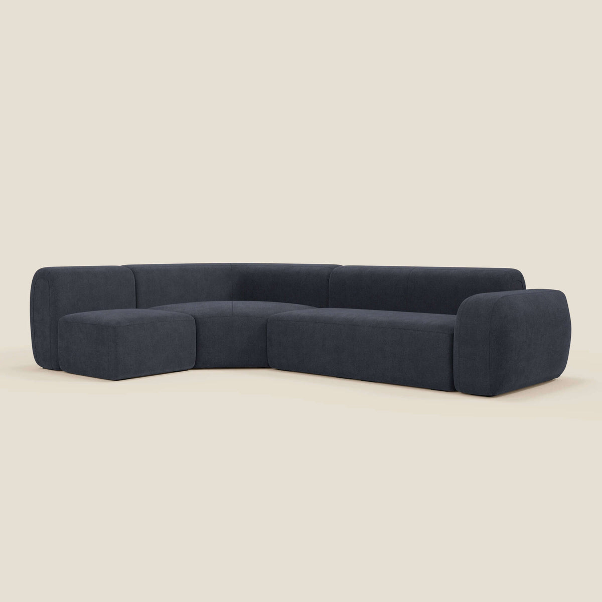 BonBon divano angolare componibile e modulare - tessuto smacchiabile T23 blu ardesia - divitt.sbs