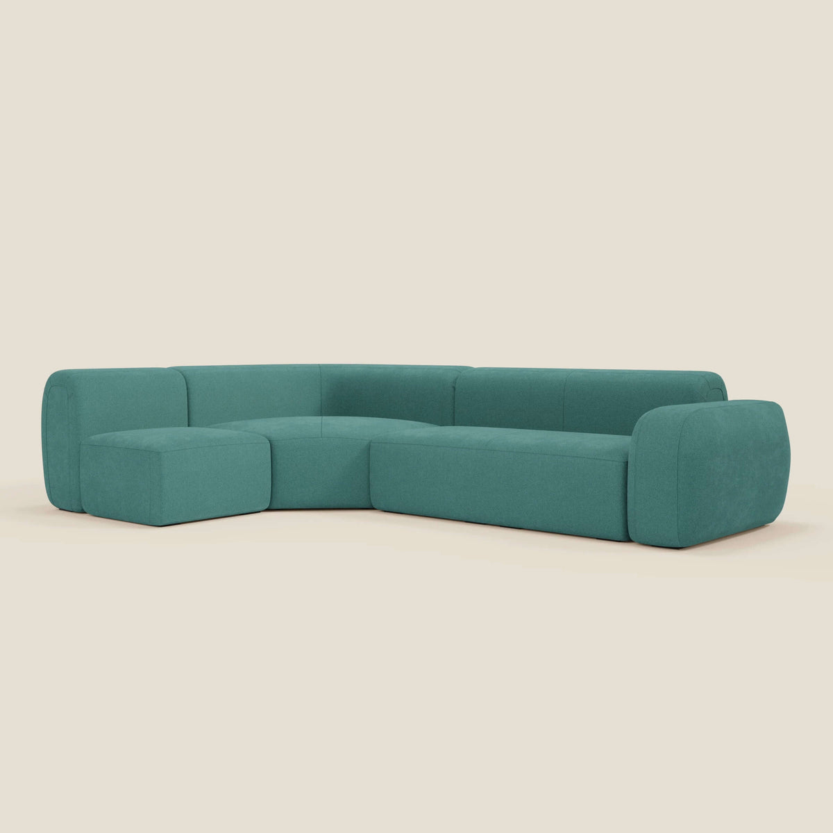 BonBon divano angolare componibile e modulare - tessuto smacchiabile T23 verde acqua - divitt.sbs