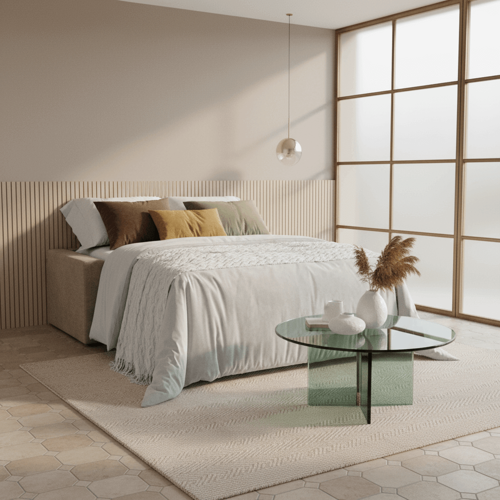 Diomede Divano letto matrimoniale in velluto easy clean sfoderabile - design moderno e comfort in T35 panna - divitt.sbs