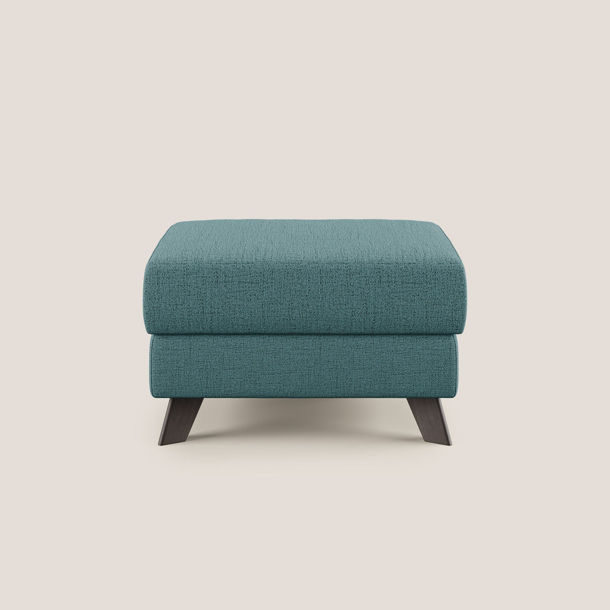 Moon Pouf contenitore e piedini alti in tessuto morbido impermeabile fiammato T03 azzurro - divitt.sbs