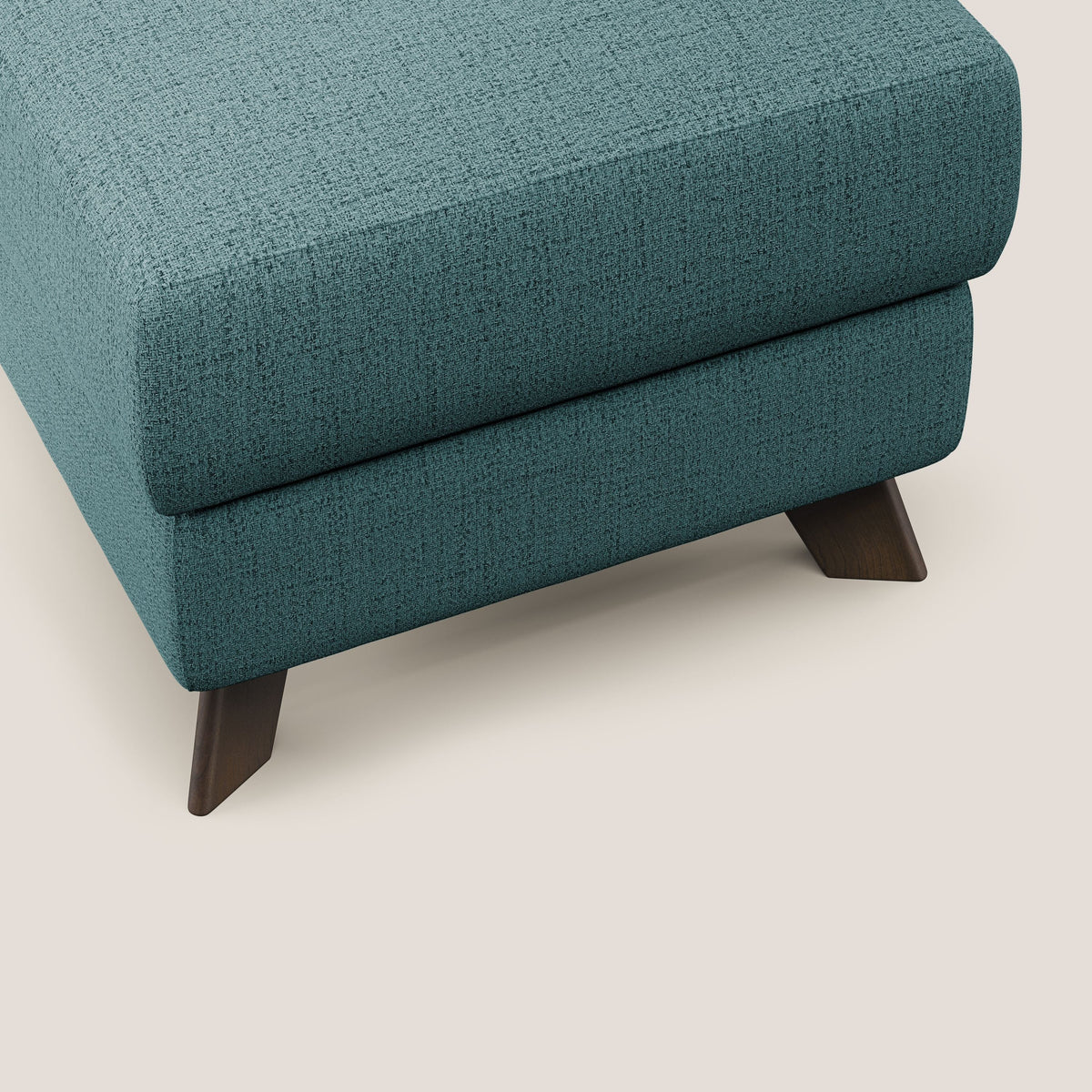 Moon Pouf contenitore e piedini alti in tessuto morbido impermeabile fiammato T03 azzurro - divitt.sbs