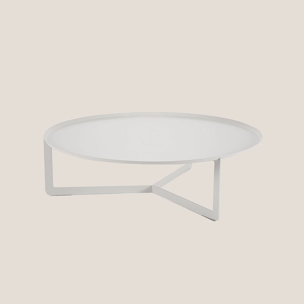 Round tavolino basso rotondo da salotto in metallo h23 cm bianco - divitt.sbs