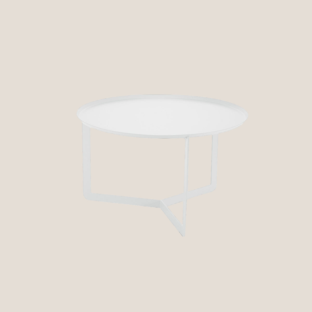 Round tavolino rotondo da salotto in metallo h36 cm bianco - divitt.sbs