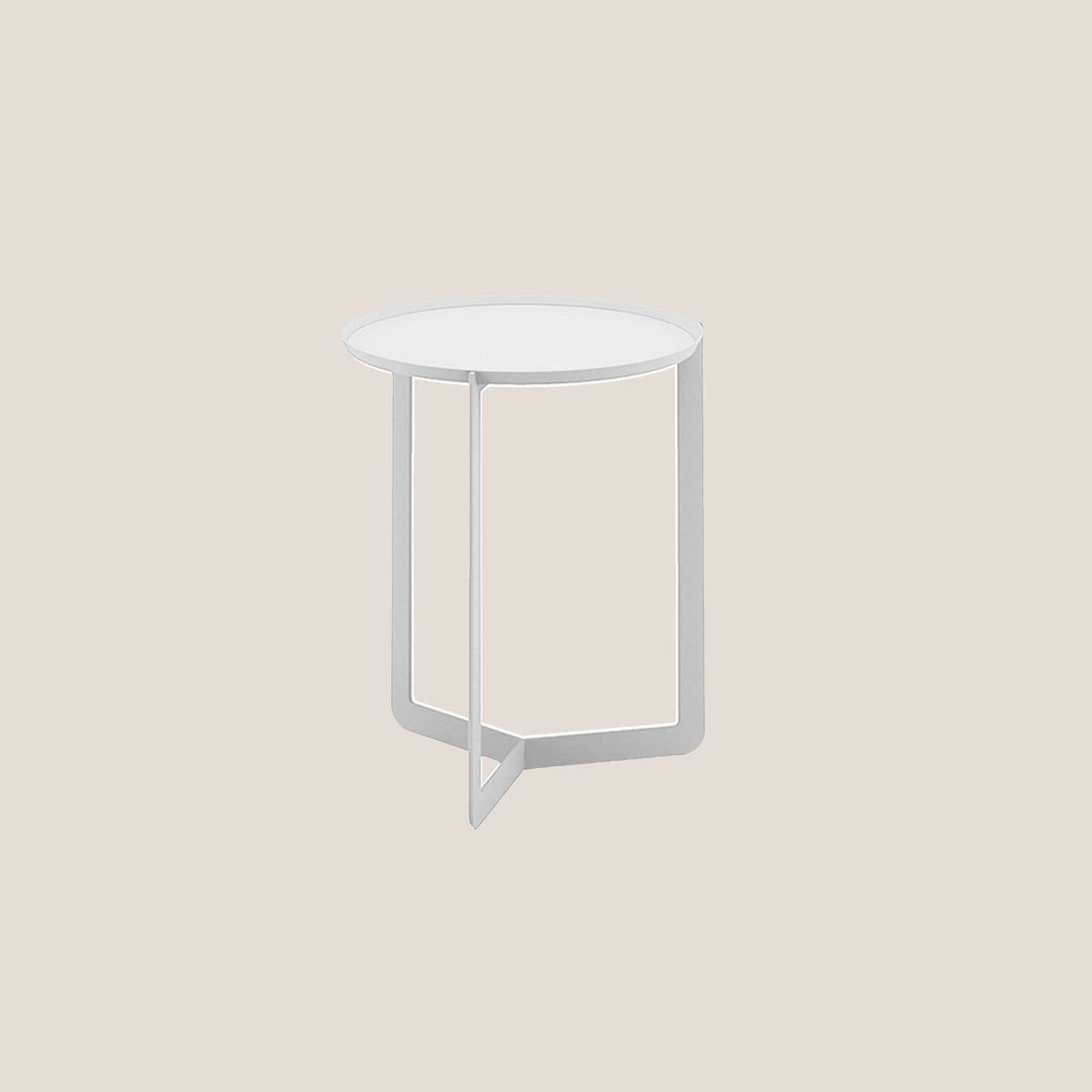 Round tavolino rotondo da salotto in metallo h46 cm bianco - divitt.sbs