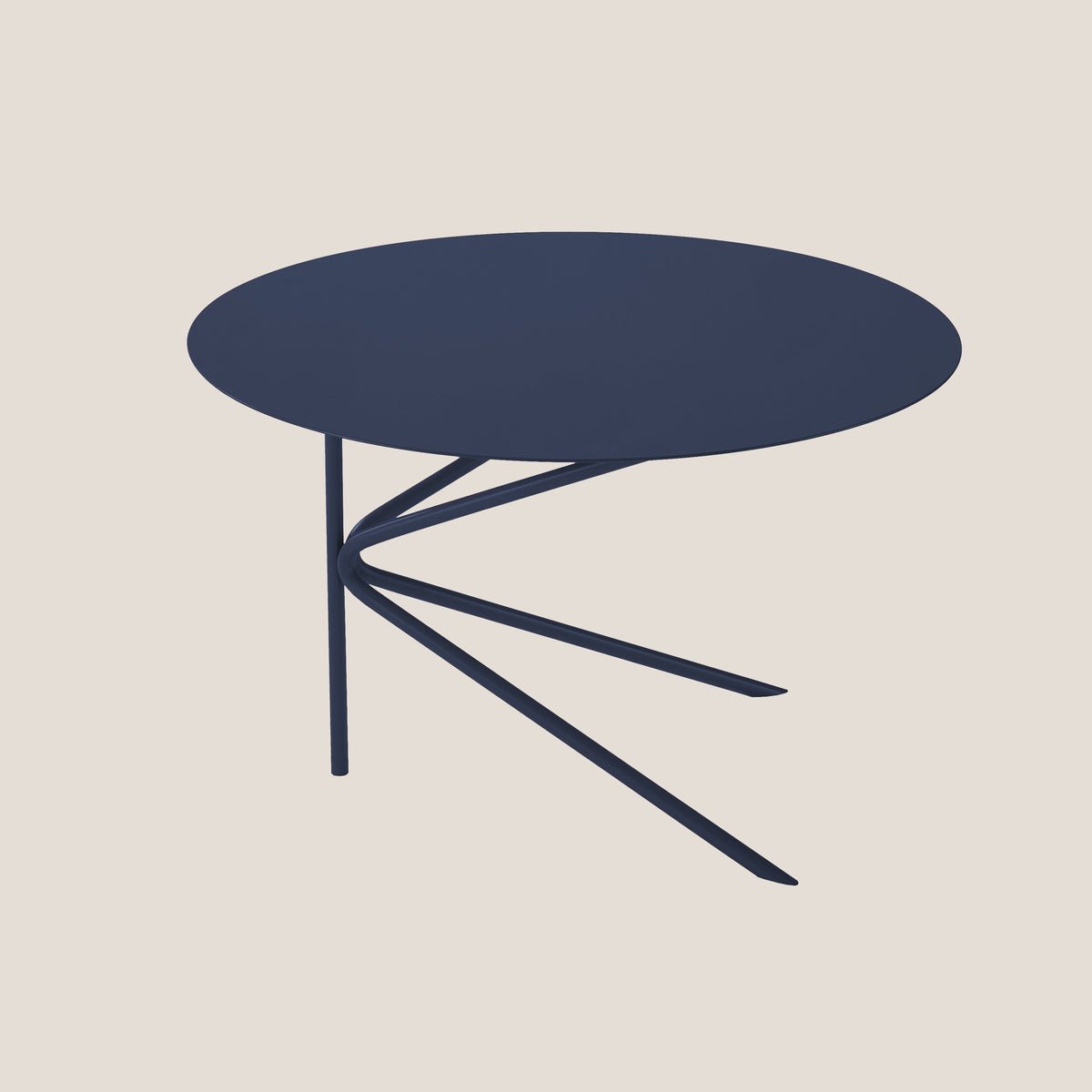 Twin tavolino BASSO rotondo minimale in diverse colorazioni blu navy - divitt.sbs