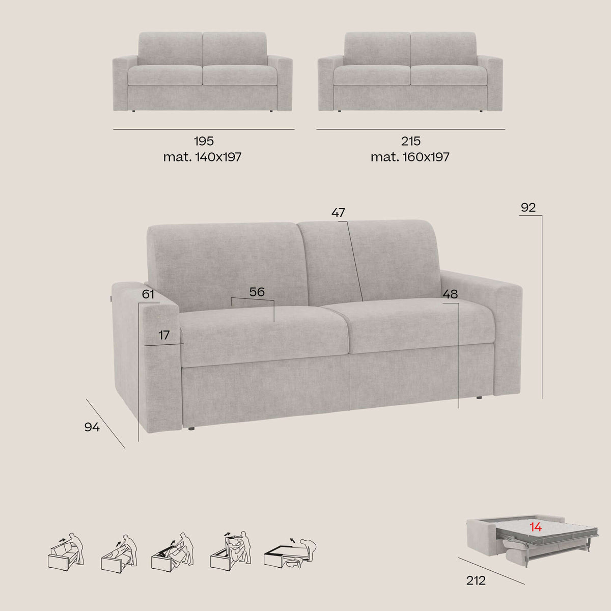 Diomede Divano letto matrimoniale in velluto easy clean sfoderabile - design moderno e comfort in T35 verde - divitt.sbs