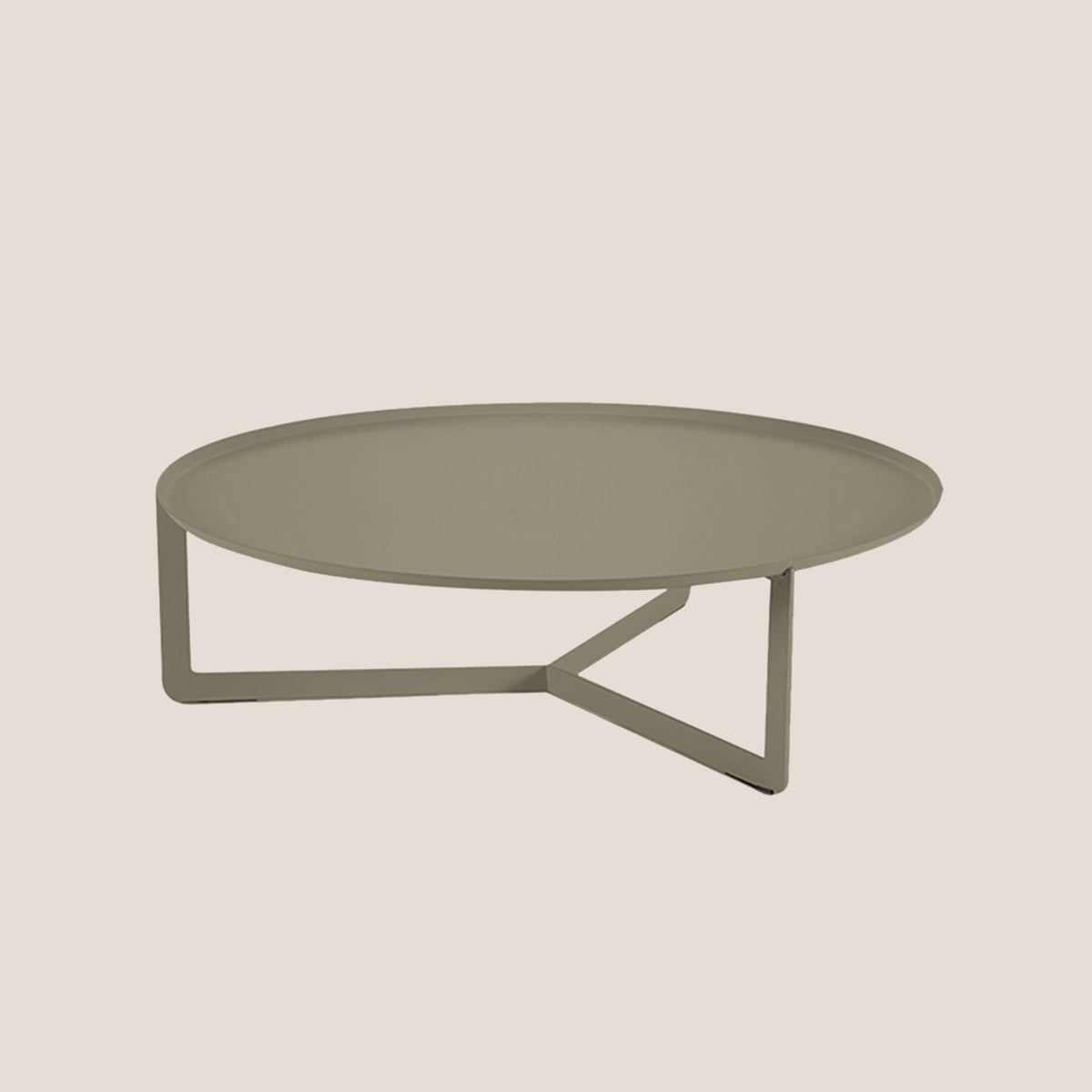 Round tavolino basso rotondo da salotto in metallo h23 cm fango - divitt.sbs