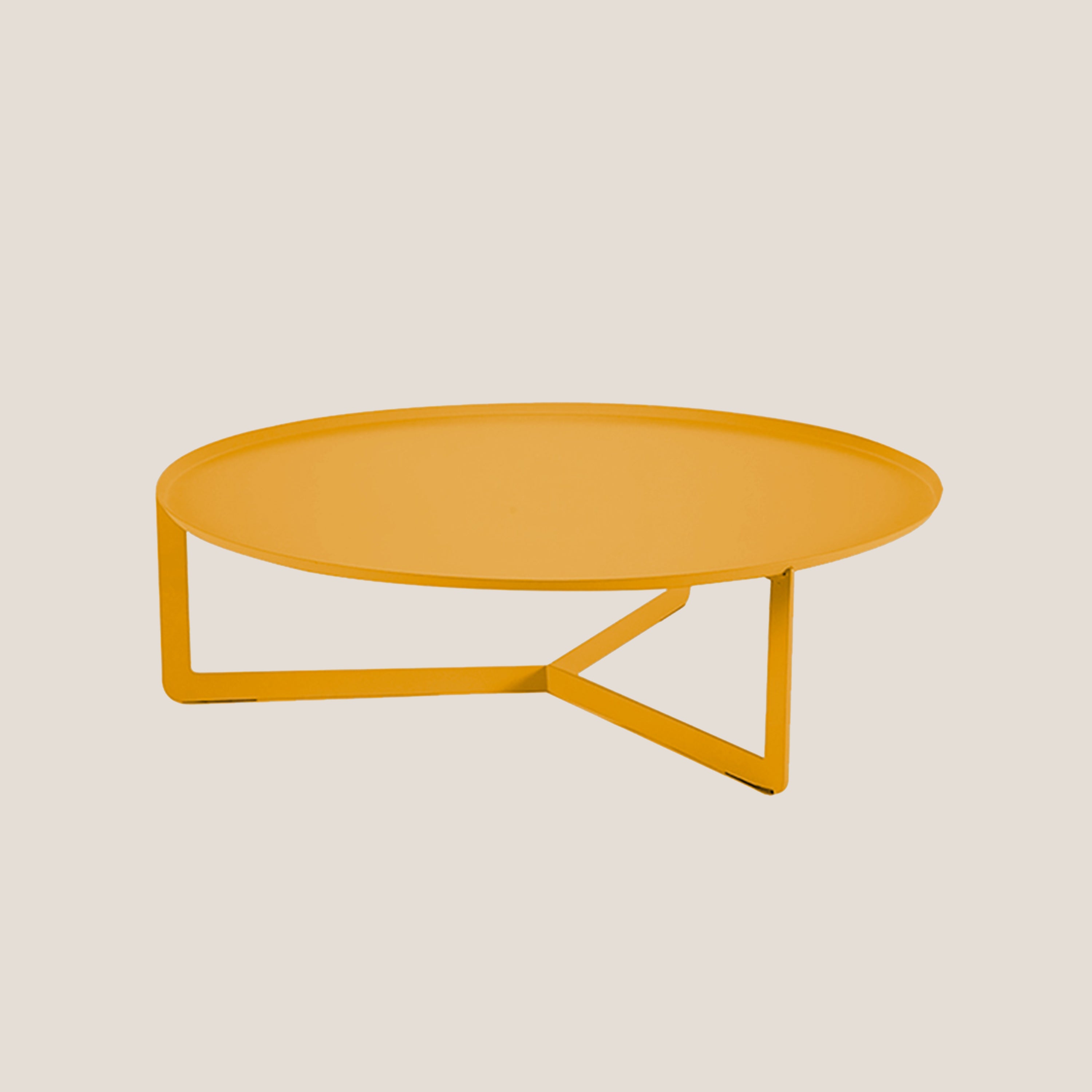 Round tavolino basso rotondo da salotto in metallo h23 cm giallo - divitt.sbs