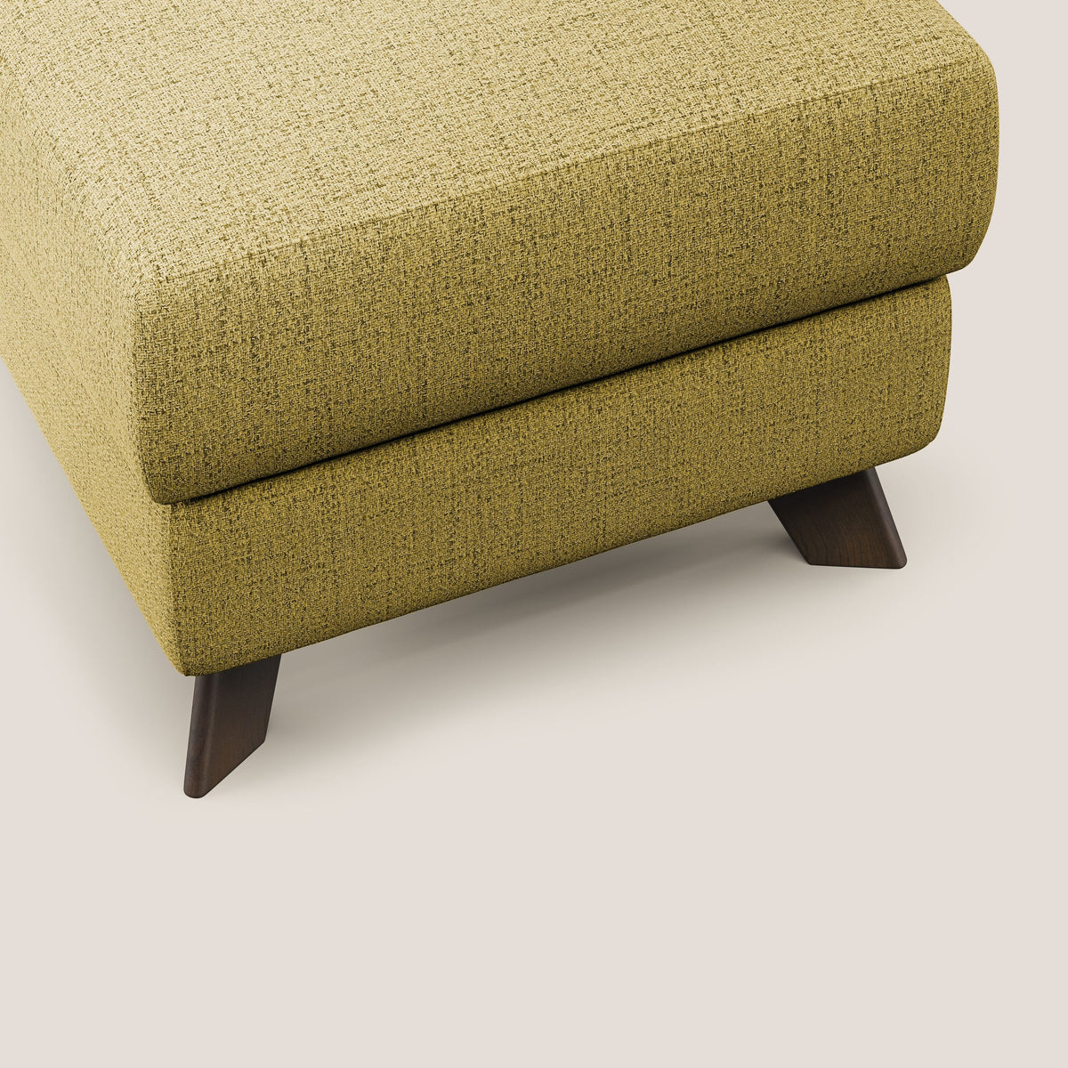 Moon Pouf contenitore e piedini alti in tessuto morbido impermeabile fiammato T03 giallo - divitt.sbs