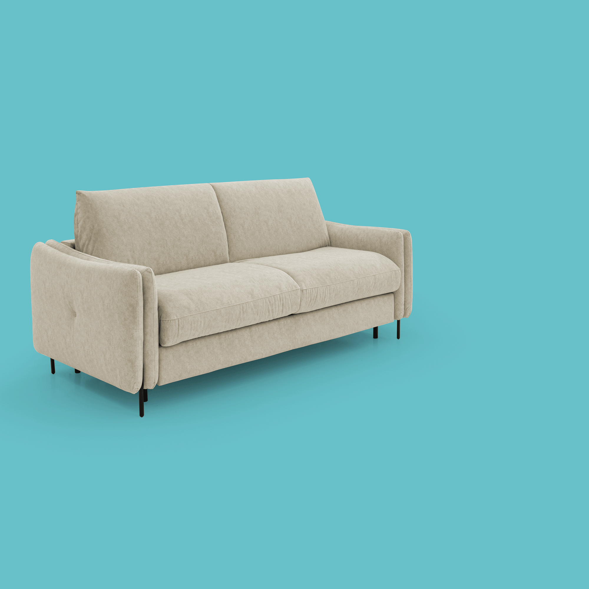 Gregory Divano letto con materasso h18 cm in microfibra effetto velluto impermeabile T09 beige - divitt.sbs