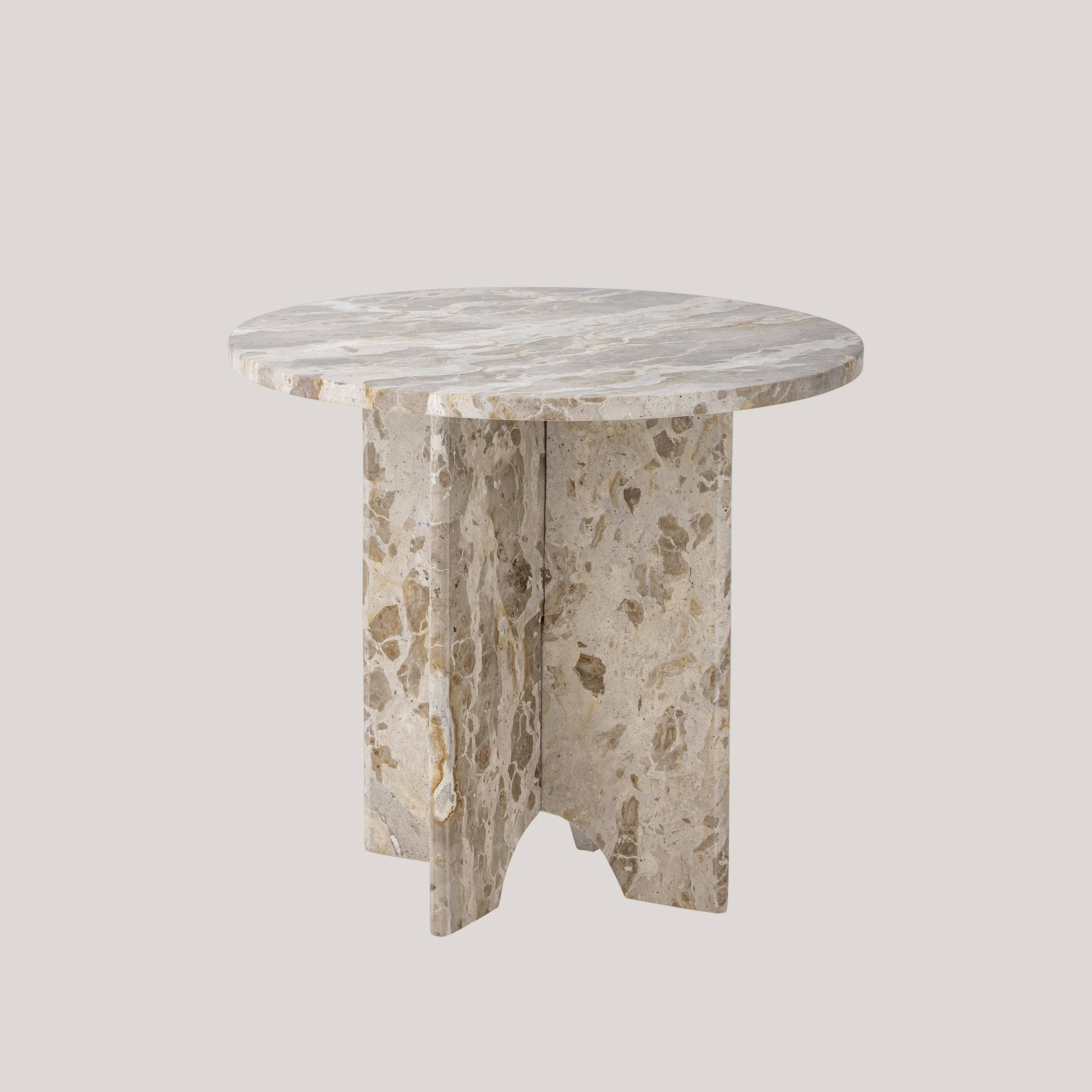Jasmia tavolino in marmo marrone rotondo - divitt.sbs