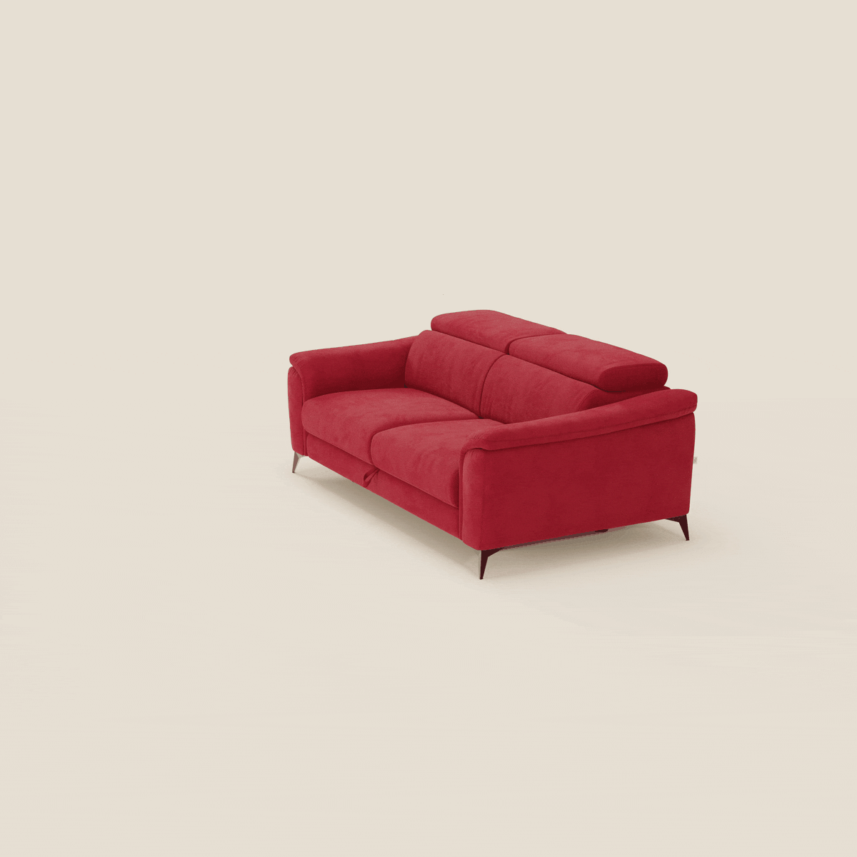 Arcos Divano 3 posti - piedini alti e poggiatesta reclinabili in microfibra impermeabile T11 rosso - divitt.sbs
