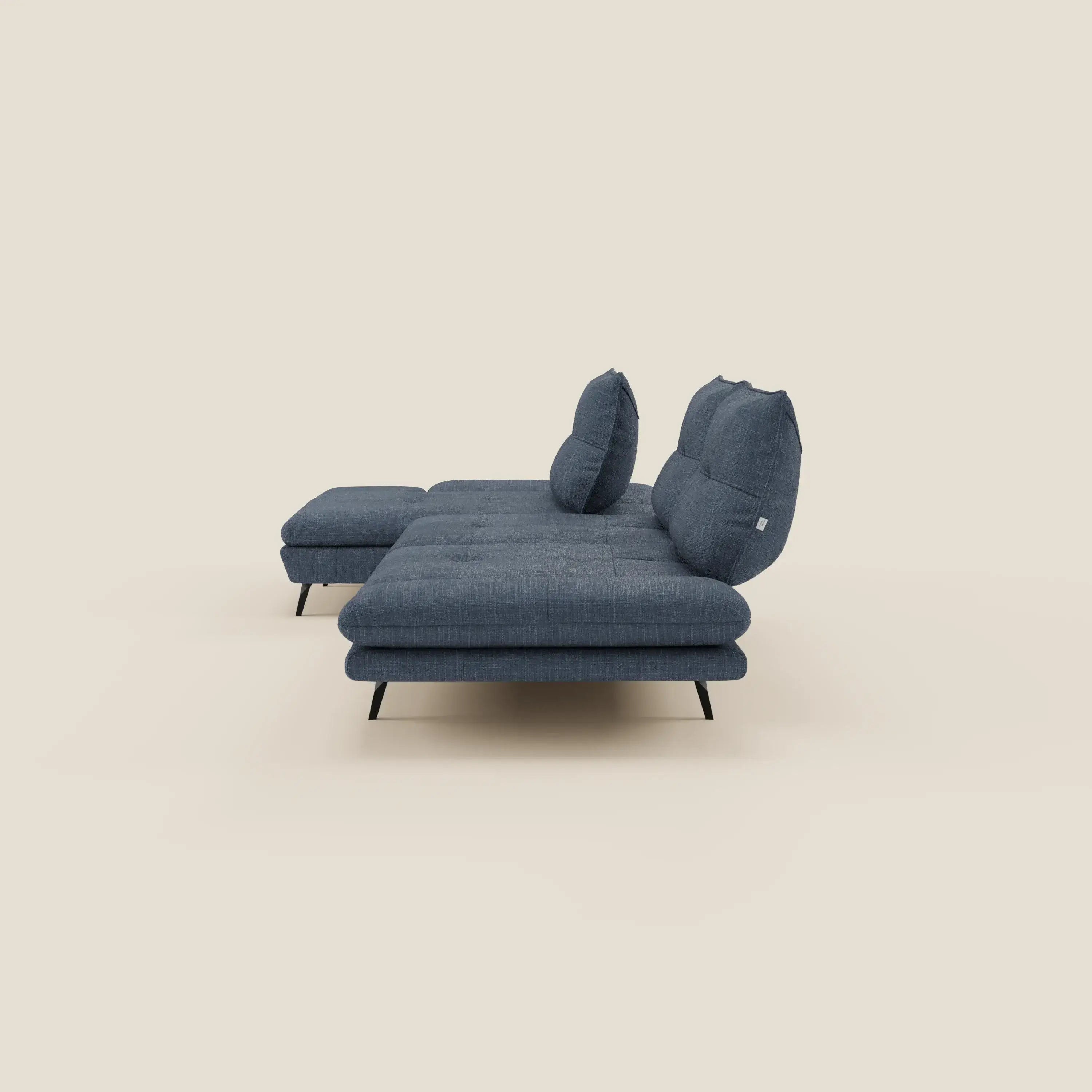 Ardex Divano con penisola - schienali traslanti e braccioli regolabili in elegante tessuto impermeabile T06 - divitt.sbs