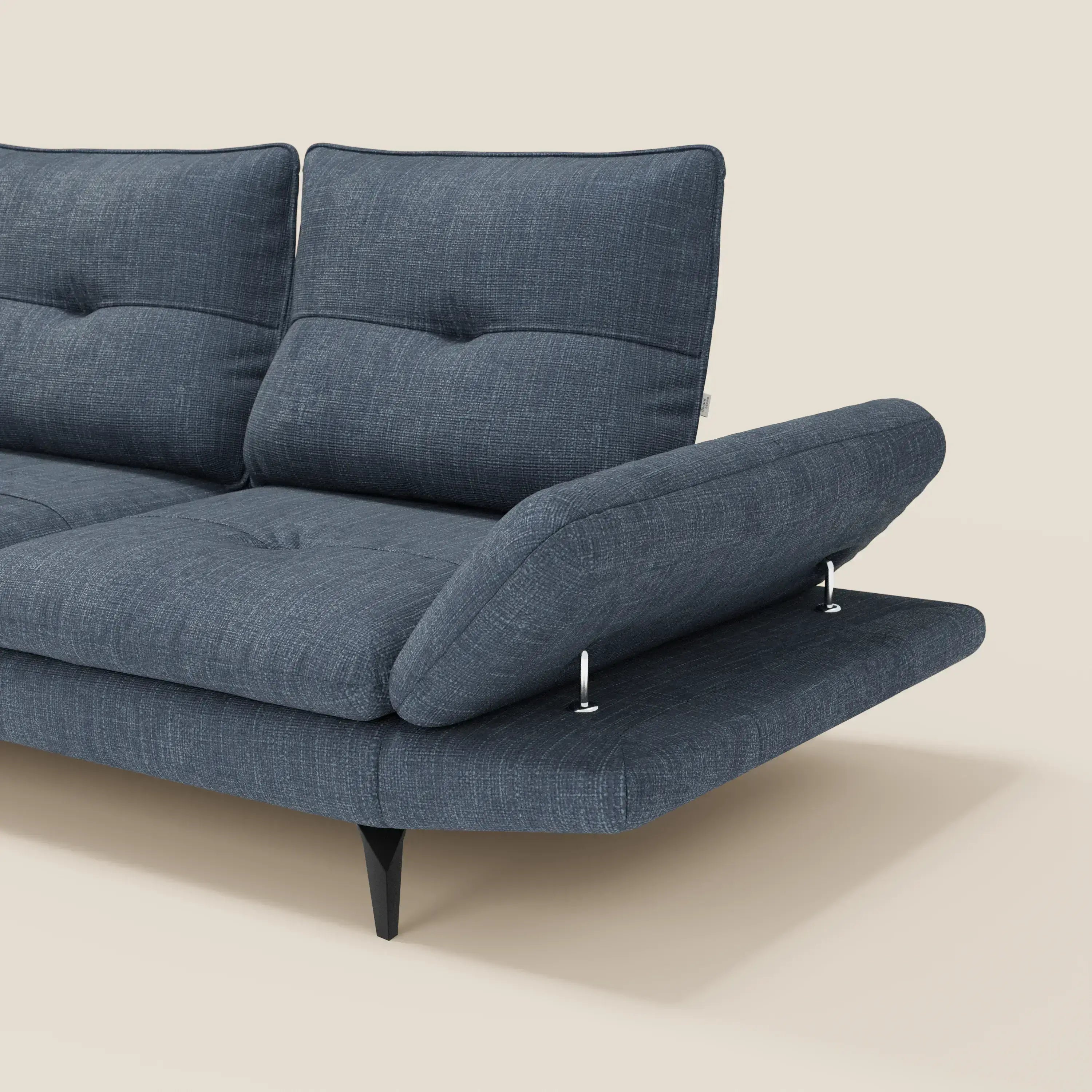 Ardex Divano Angolare - schienali traslanti e bracciolo regolabile in elegante tessuto impermeabile T06 - divitt.sbs