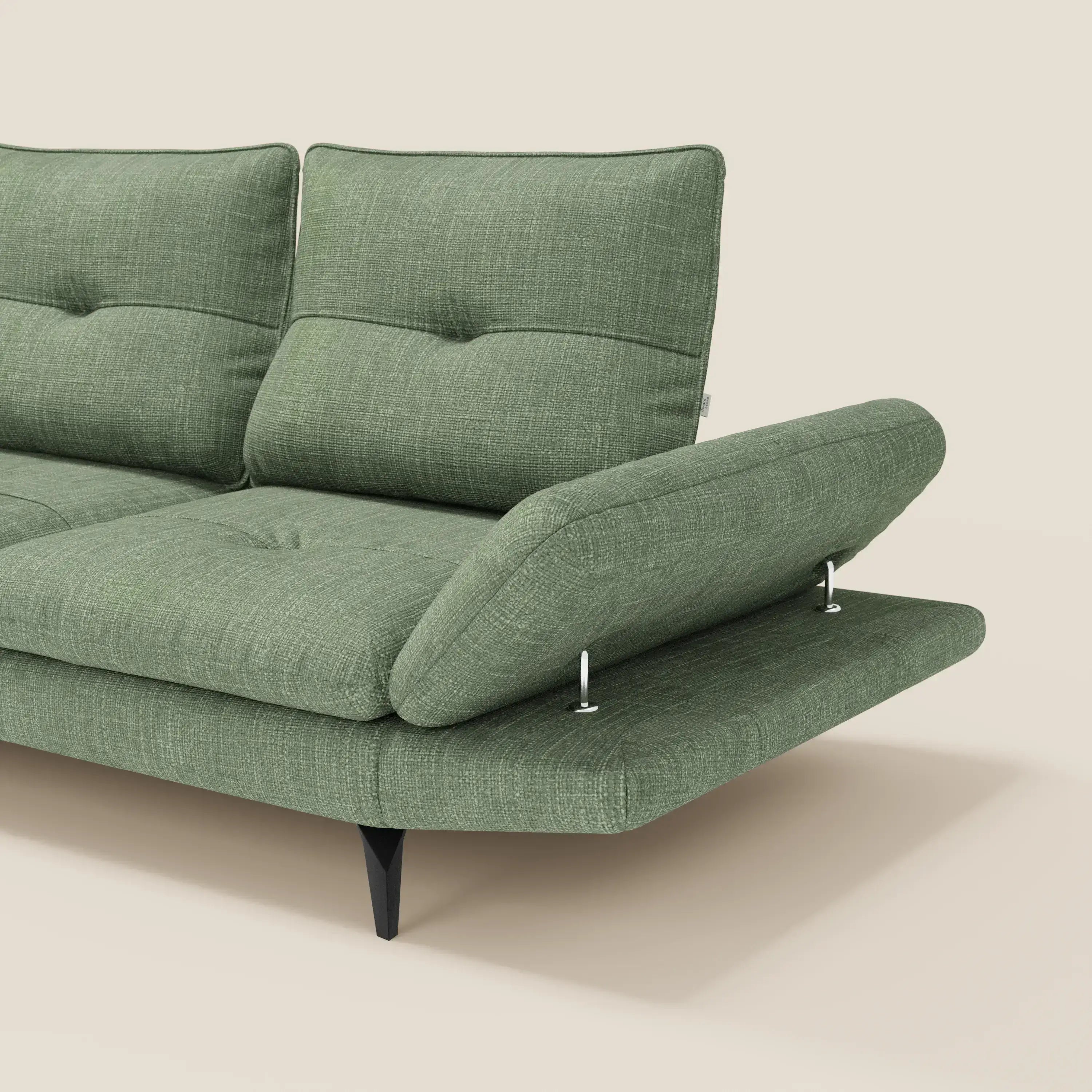 Ardex Divano Angolare - schienali traslanti e bracciolo regolabile in elegante tessuto impermeabile T06 - divitt.sbs