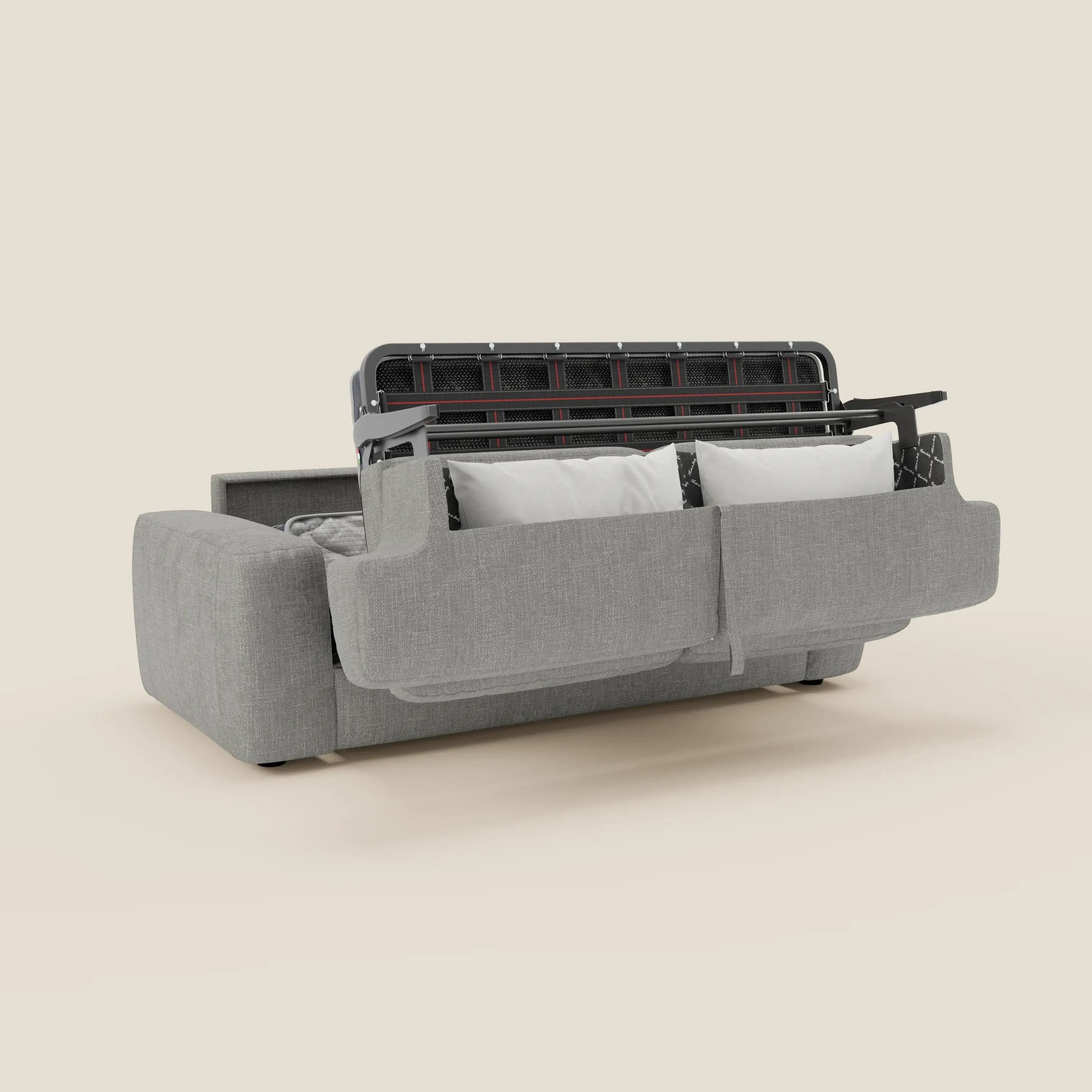 Cloud Divano letto materasso H17 cm dai morbidi cuscini in tessuto impermeabile T06 grigio - divitt.sbs
