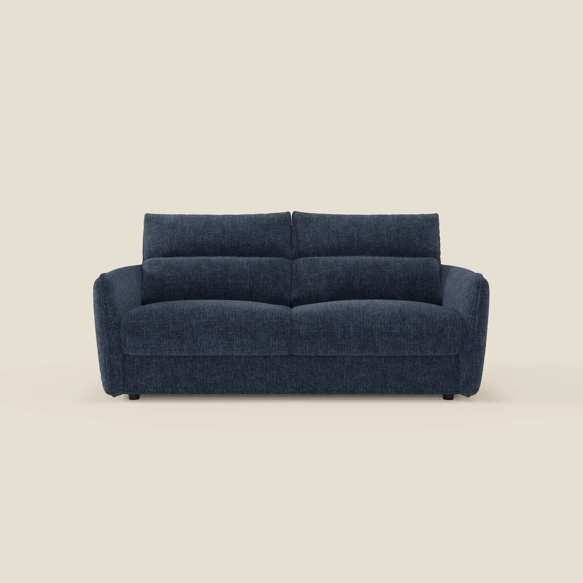Elios Divano letto con morbidi cuscini spalliera in tessuto smacchiabile T24 blu notte - divitt.sbs
