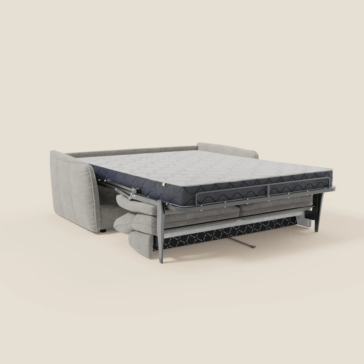 Elios Divano letto con morbidi cuscini spalliera in tessuto smacchiabile T24 grigio - divitt.sbs