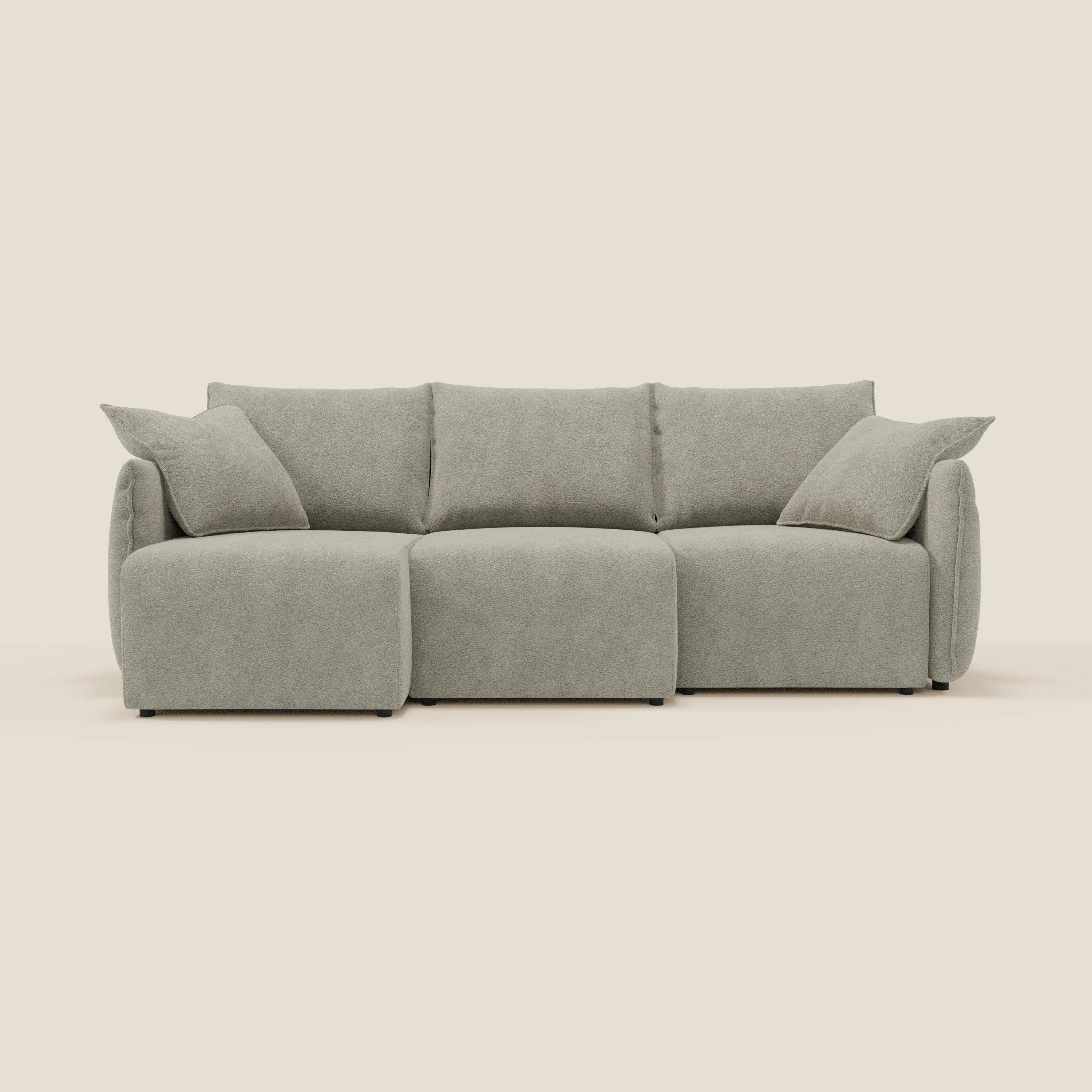 Flexar divano con 3 sedute allungabili schienale in piuma d'oca in bouclé impermeabile T07 - divitt.sbs