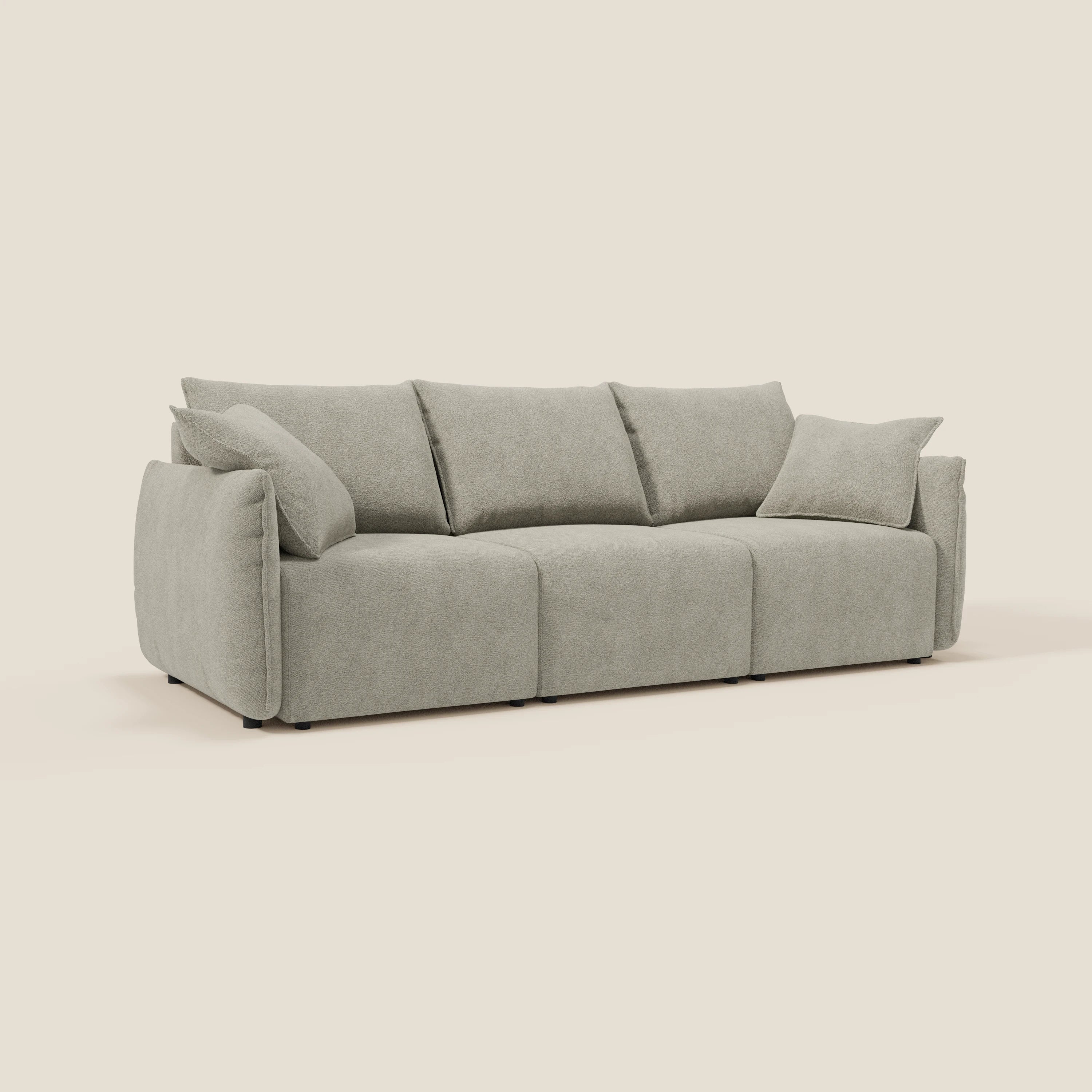 Flexar divano con 3 sedute allungabili schienale in piuma d'oca in bouclé impermeabile T07 - divitt.sbs