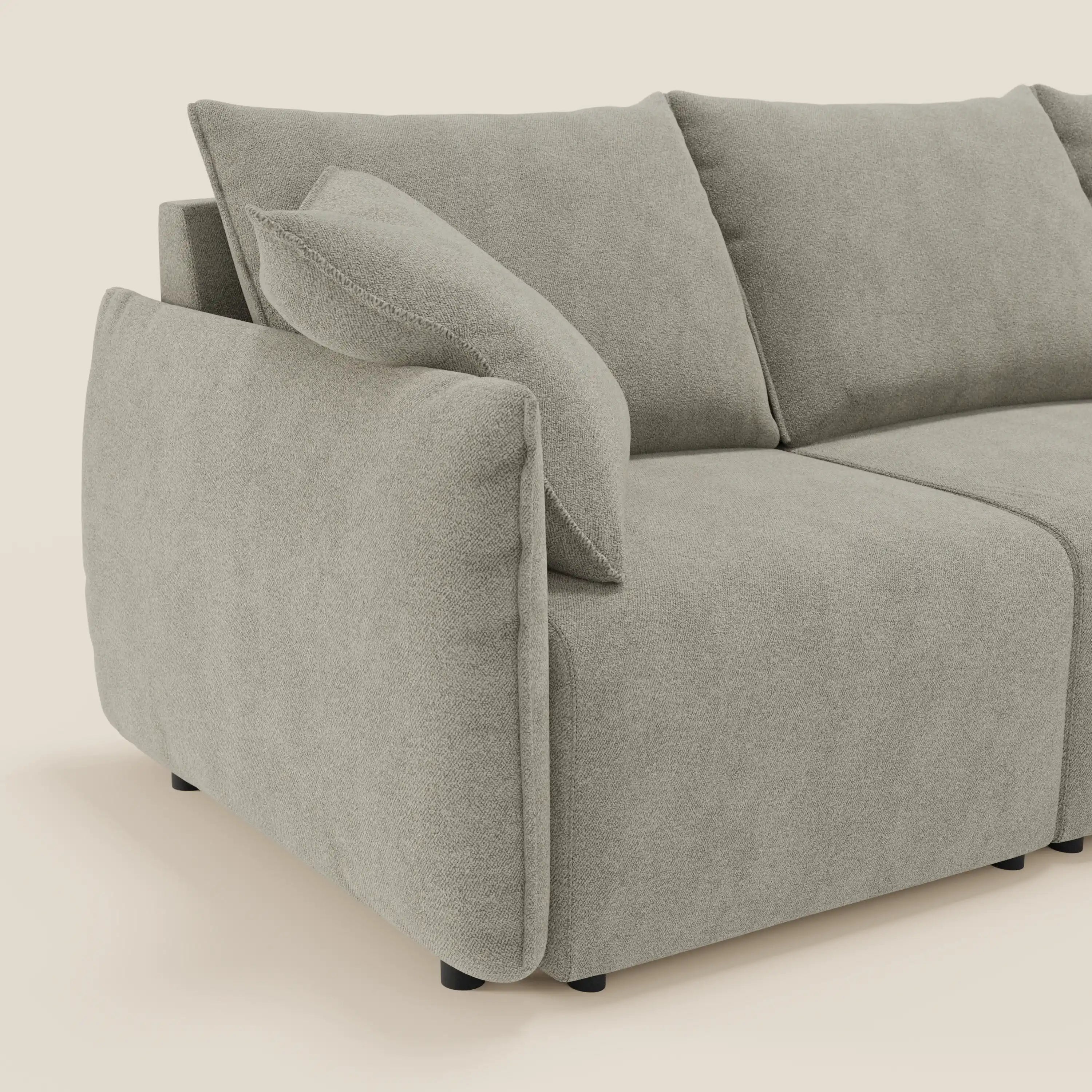 Flexar divano con 3 sedute allungabili schienale in piuma d'oca in bouclé impermeabile T07 - divitt.sbs