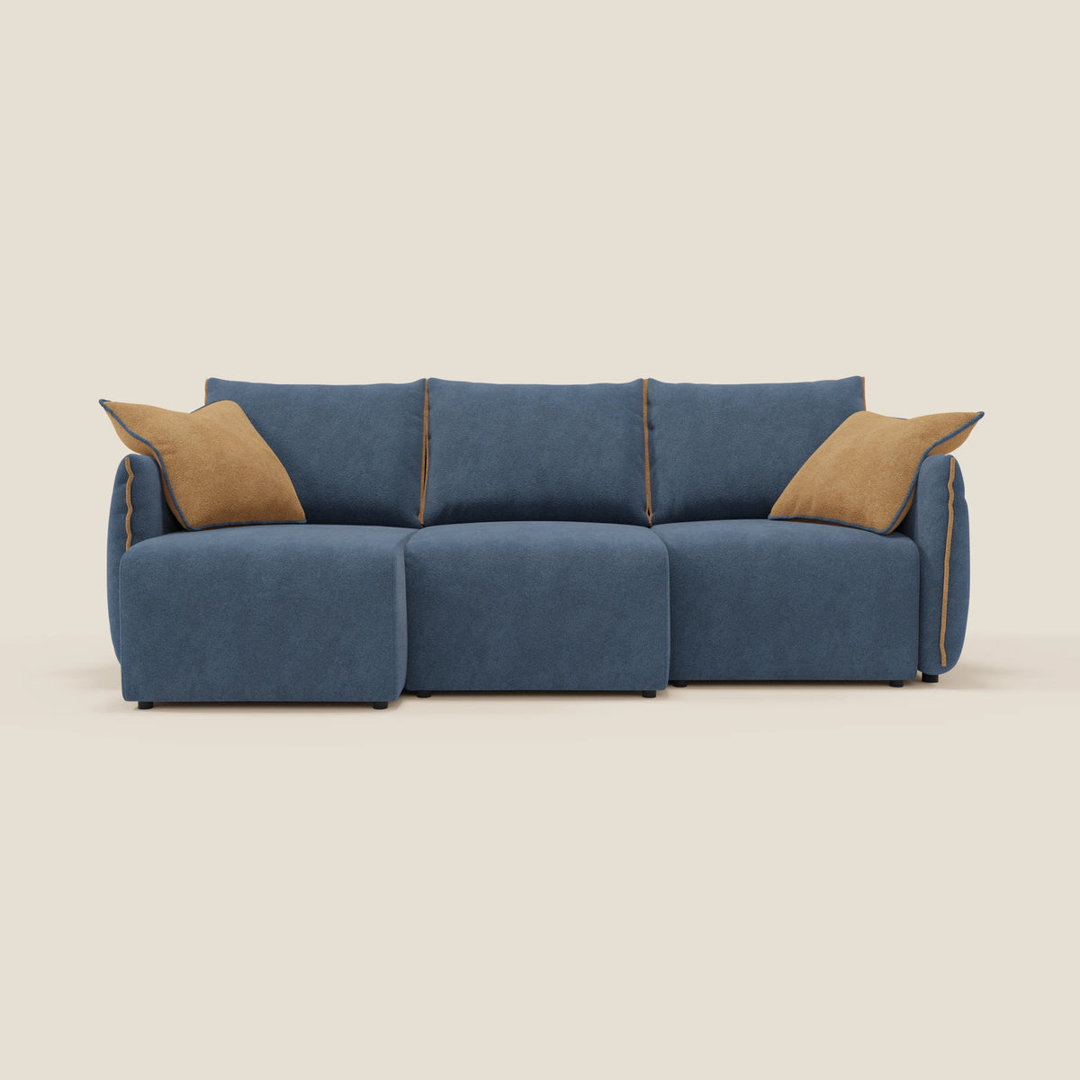 Flexar divano con 3 sedute allungabili schienale in piuma d'oca in bouclé impermeabile T07 - divitt.sbs