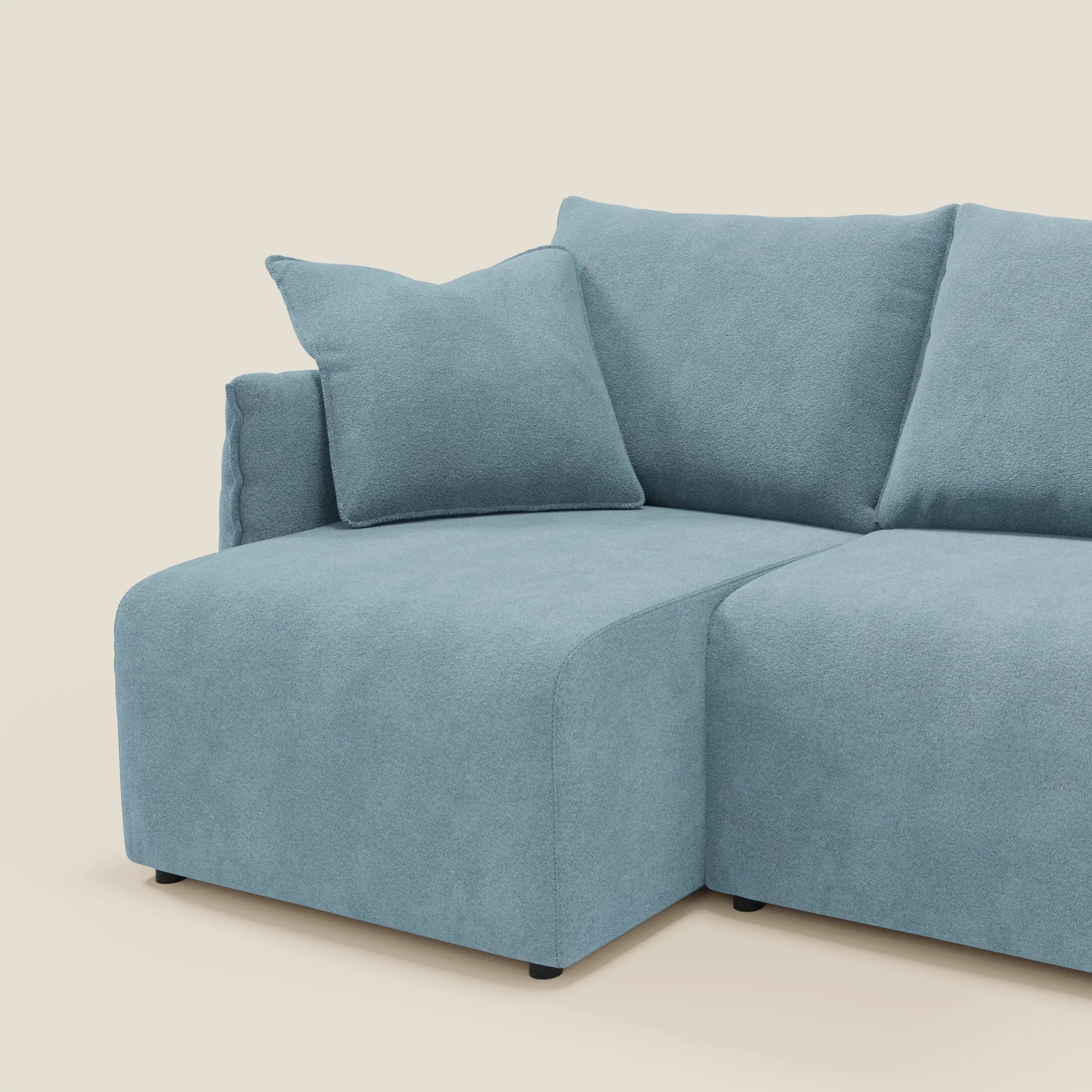 Flexar divano con 3 sedute allungabili schienale in piuma d'oca in bouclé impermeabile T07 - divitt.sbs
