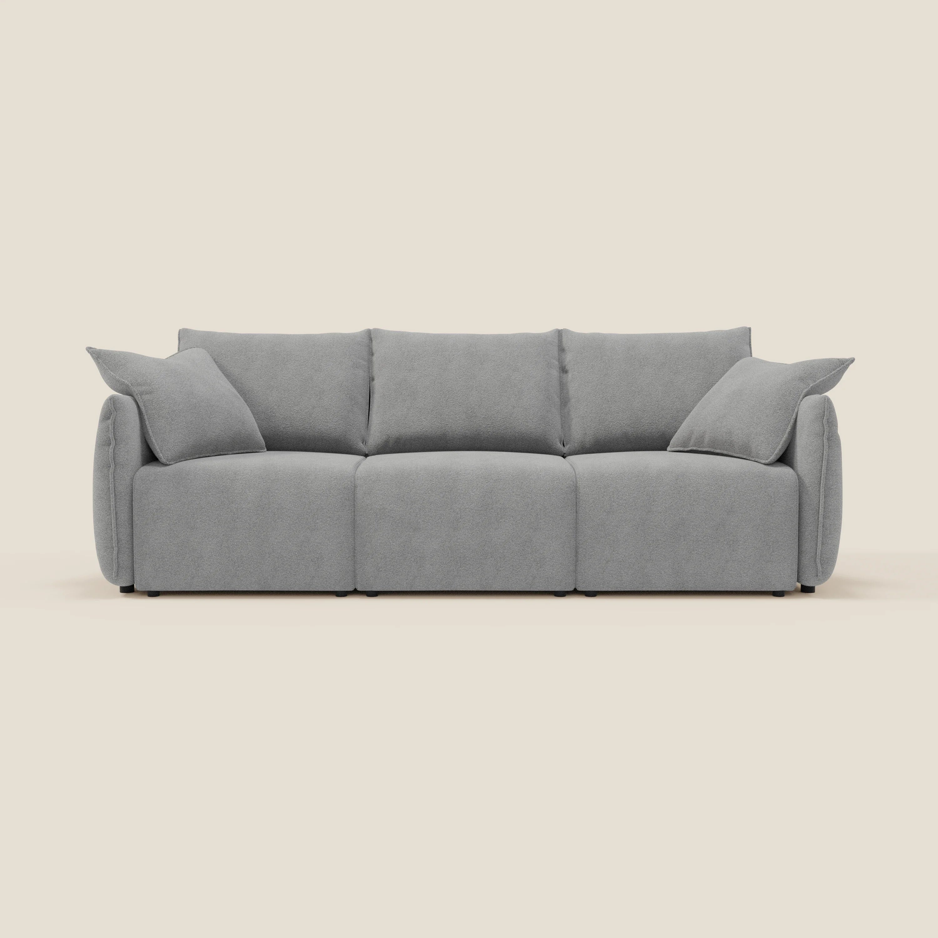 Flexar divano con 3 sedute allungabili schienale in piuma d'oca in bouclé impermeabile T07 - divitt.sbs