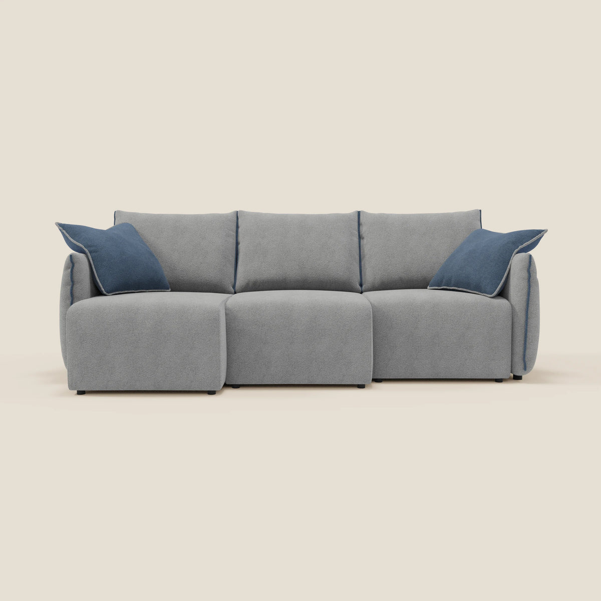Flexar divano con 3 sedute allungabili schienale in piuma d'oca in bouclé impermeabile T07 - divitt.sbs