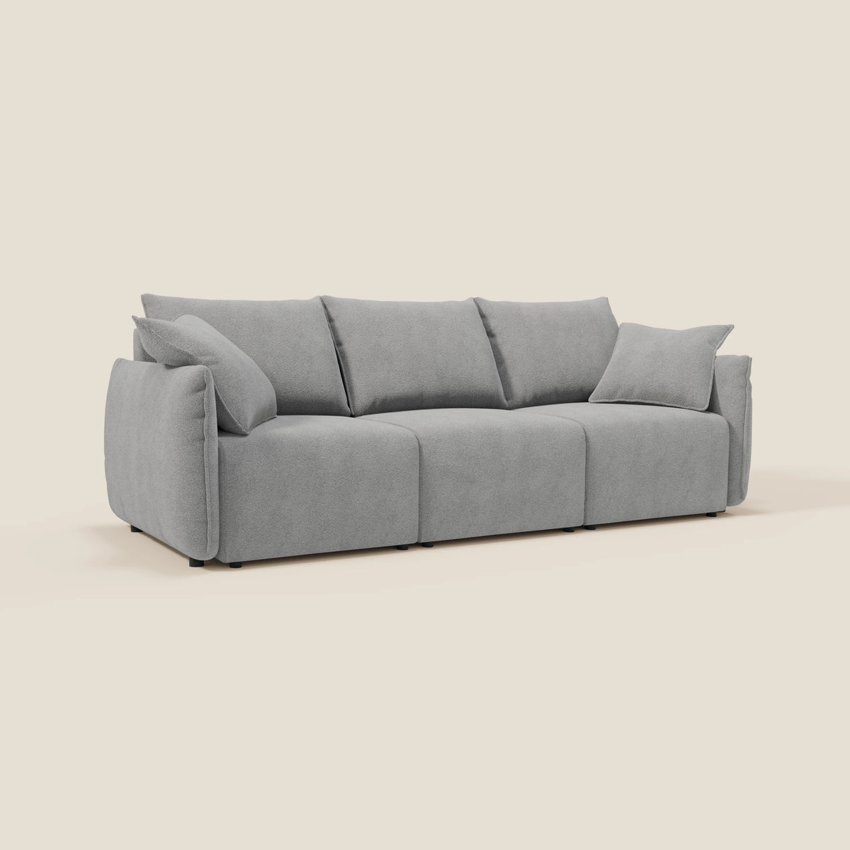 Flexar divano con 3 sedute allungabili schienale in piuma d'oca in bouclé impermeabile T07 - divitt.sbs